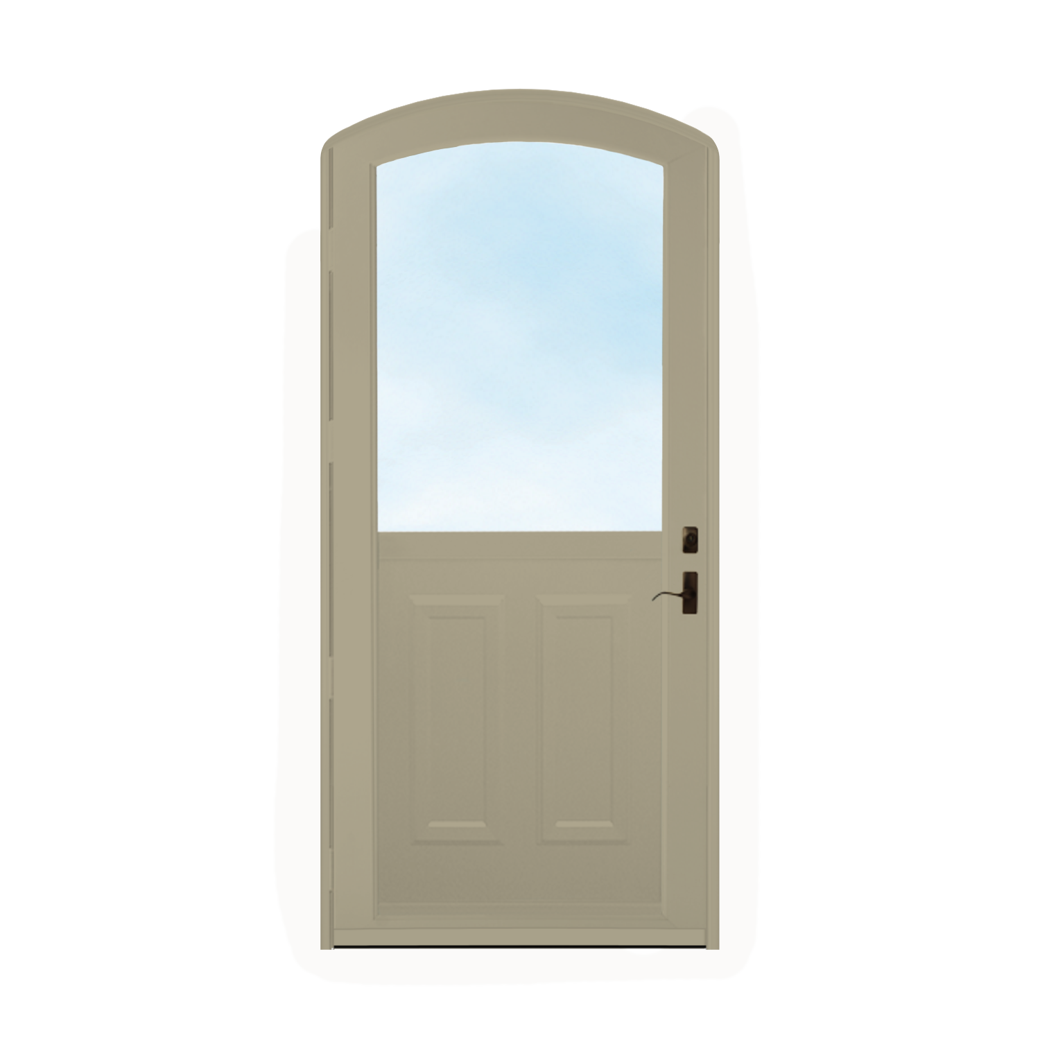 Arch Top Storm Door - 1/2 View With Colonial Style