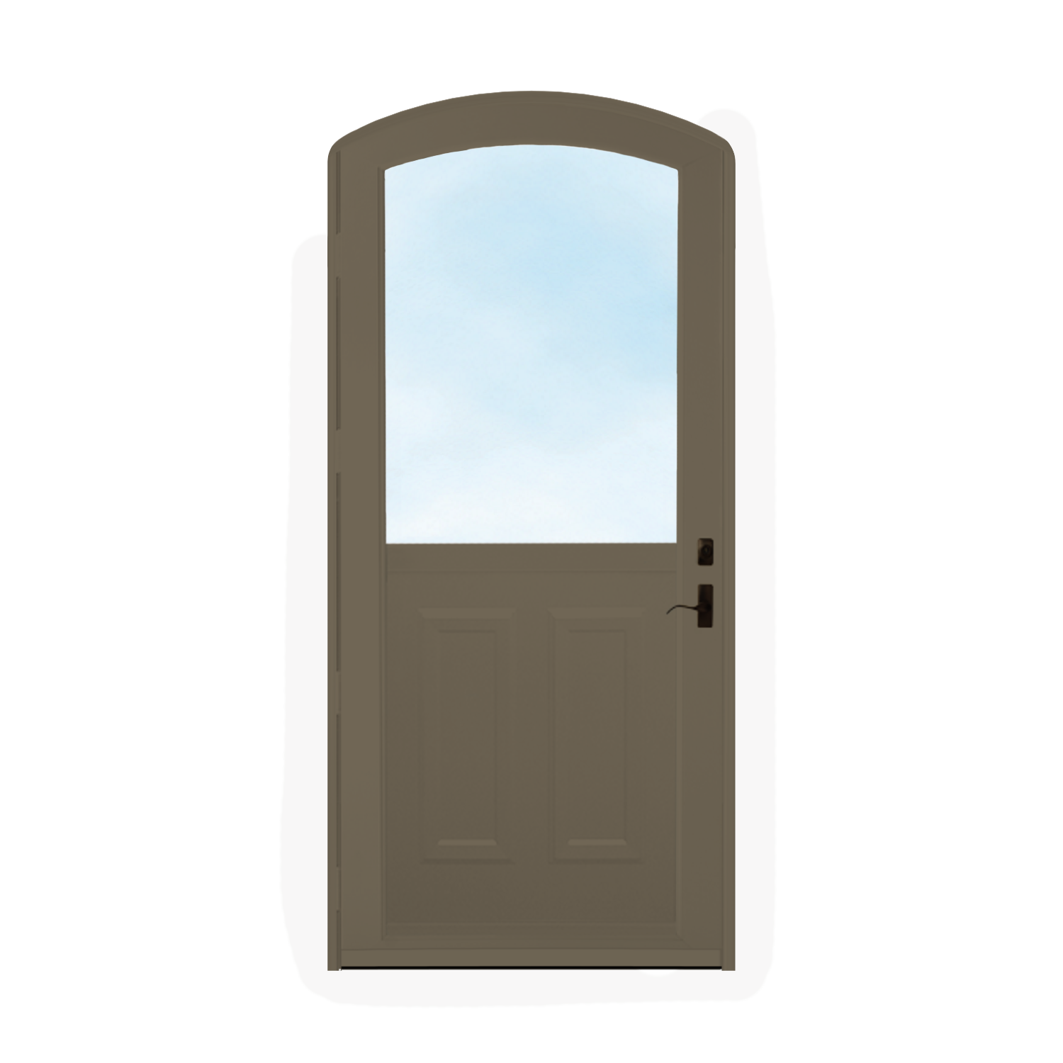 Arch Top Storm Door - 1/2 View With Colonial Style
