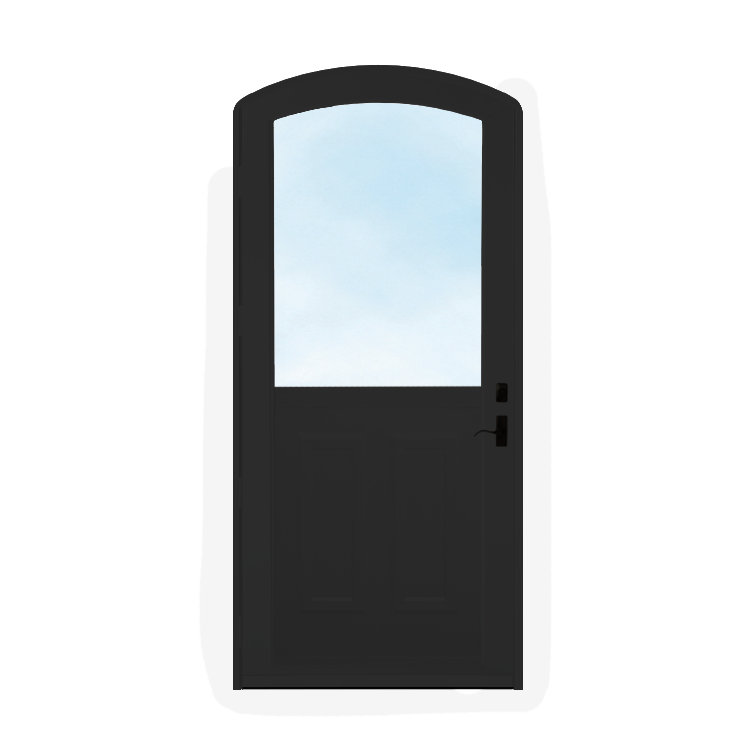 Arch Top Storm Door - 1/2 View With Colonial Style