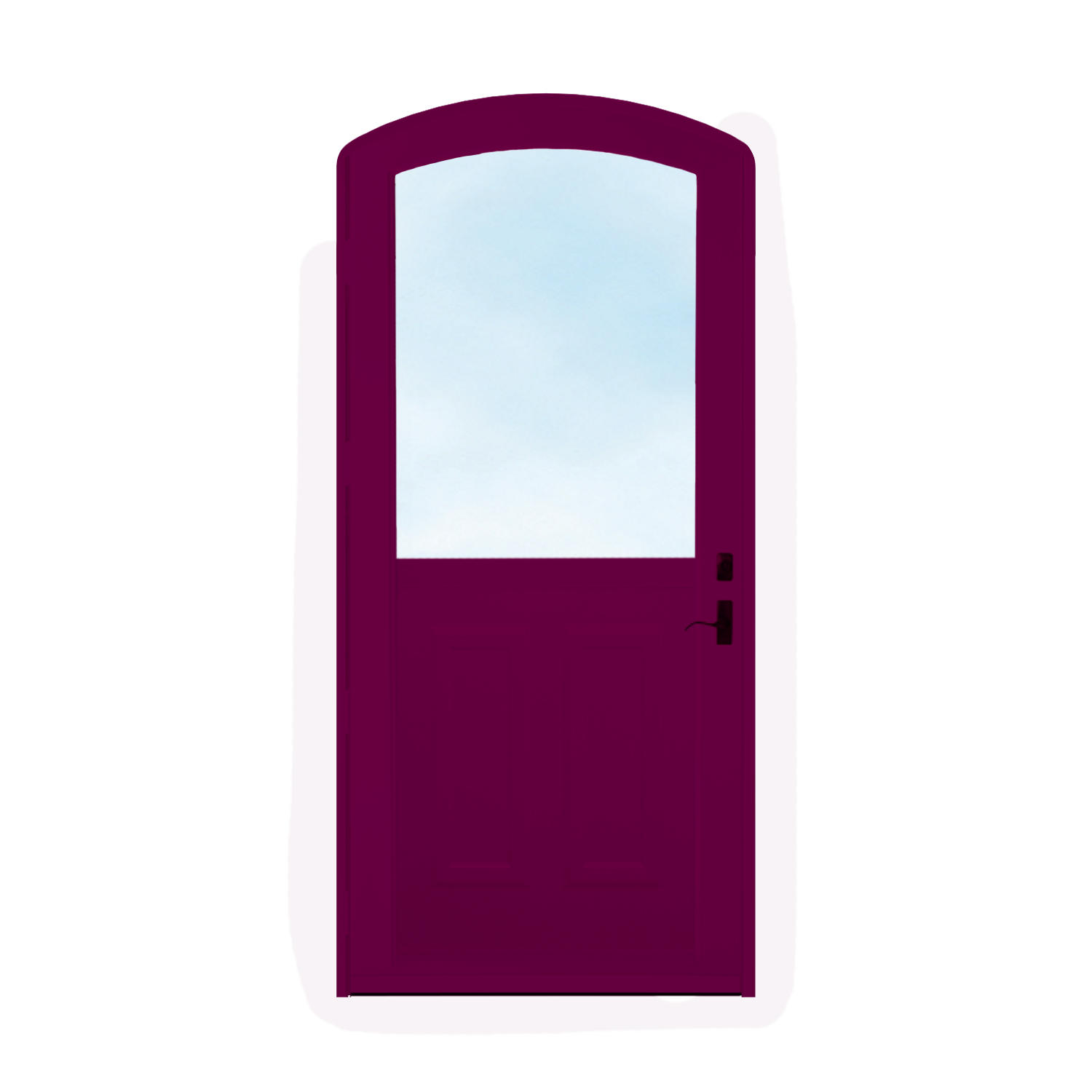 Arch Top Storm Door - 1/2 View With Colonial Style