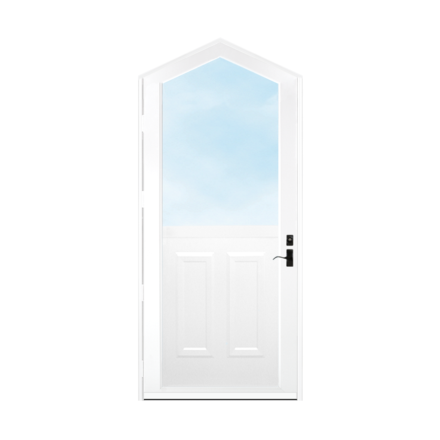 Arch Top Storm Door - 1/2 View With Colonial Style