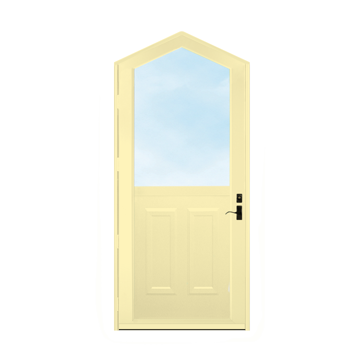 Arch Top Storm Door - 1/2 View With Colonial Style