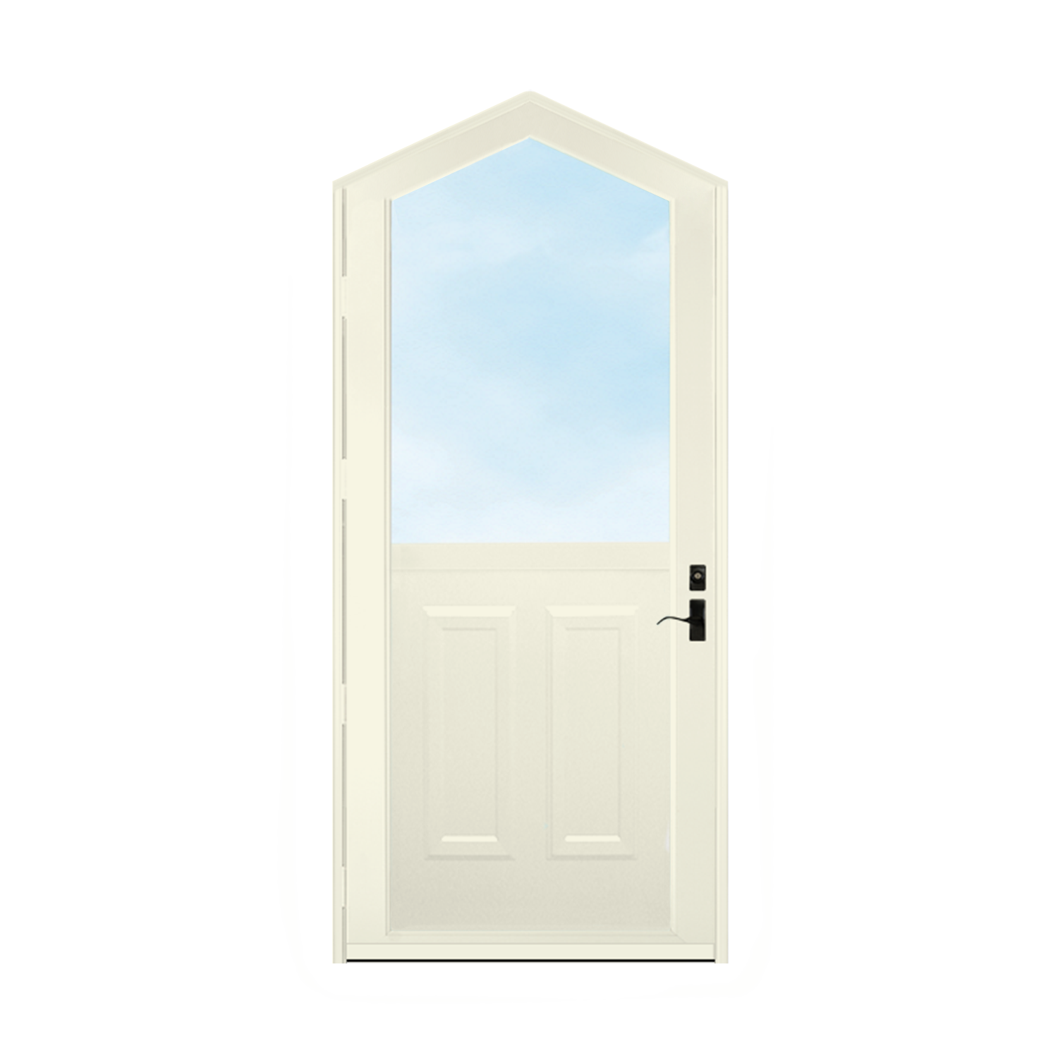 Arch Top Storm Door - 1/2 View With Colonial Style