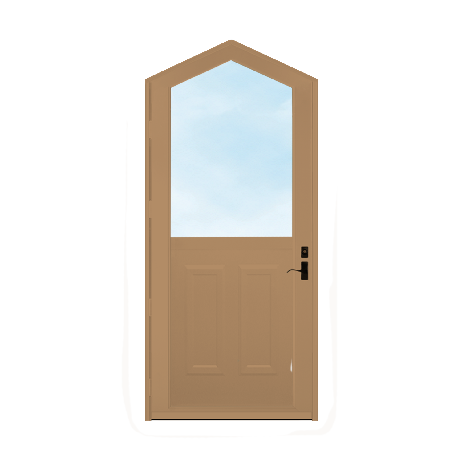 Arch Top Storm Door - 1/2 View With Colonial Style