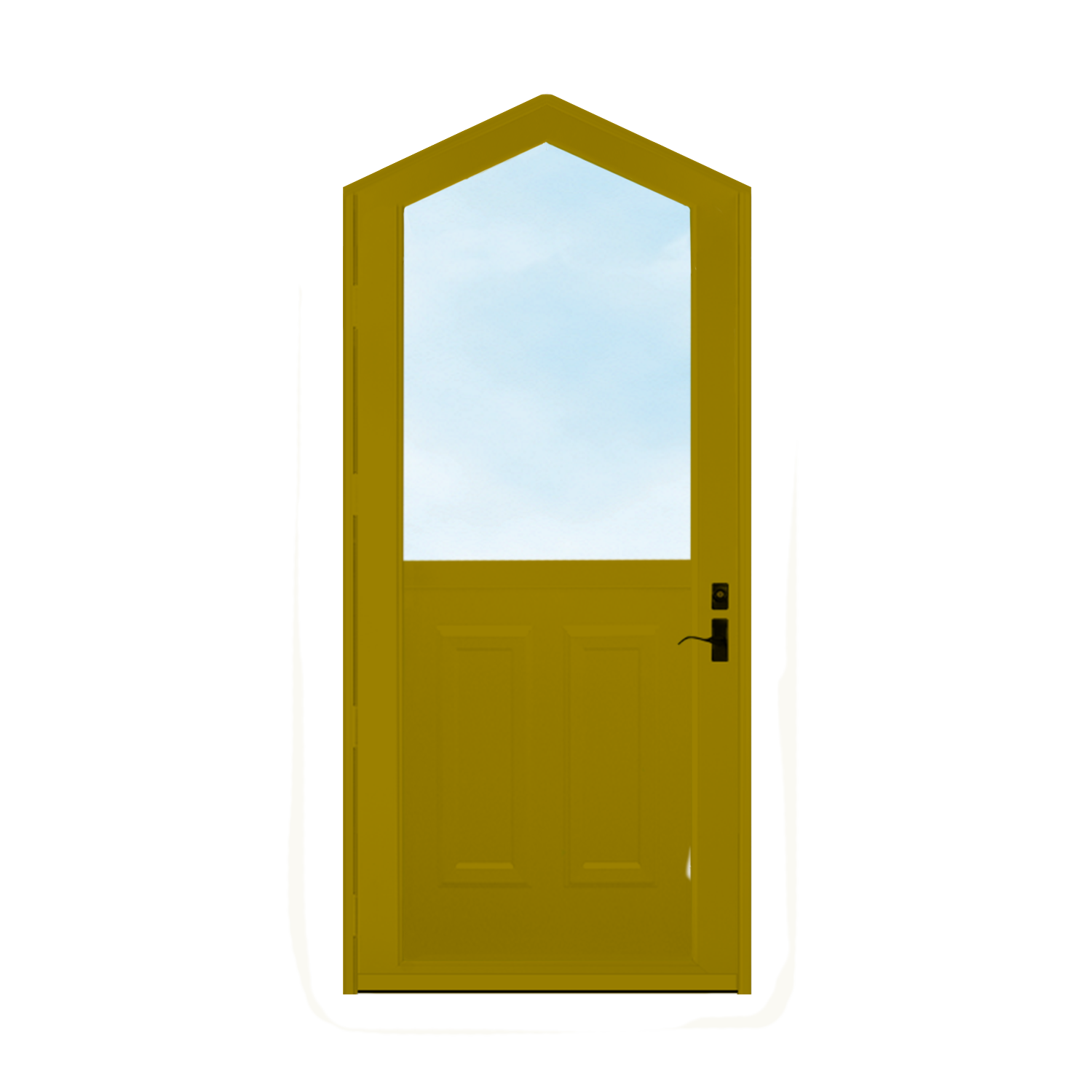 Arch Top Storm Door - 1/2 View With Colonial Style