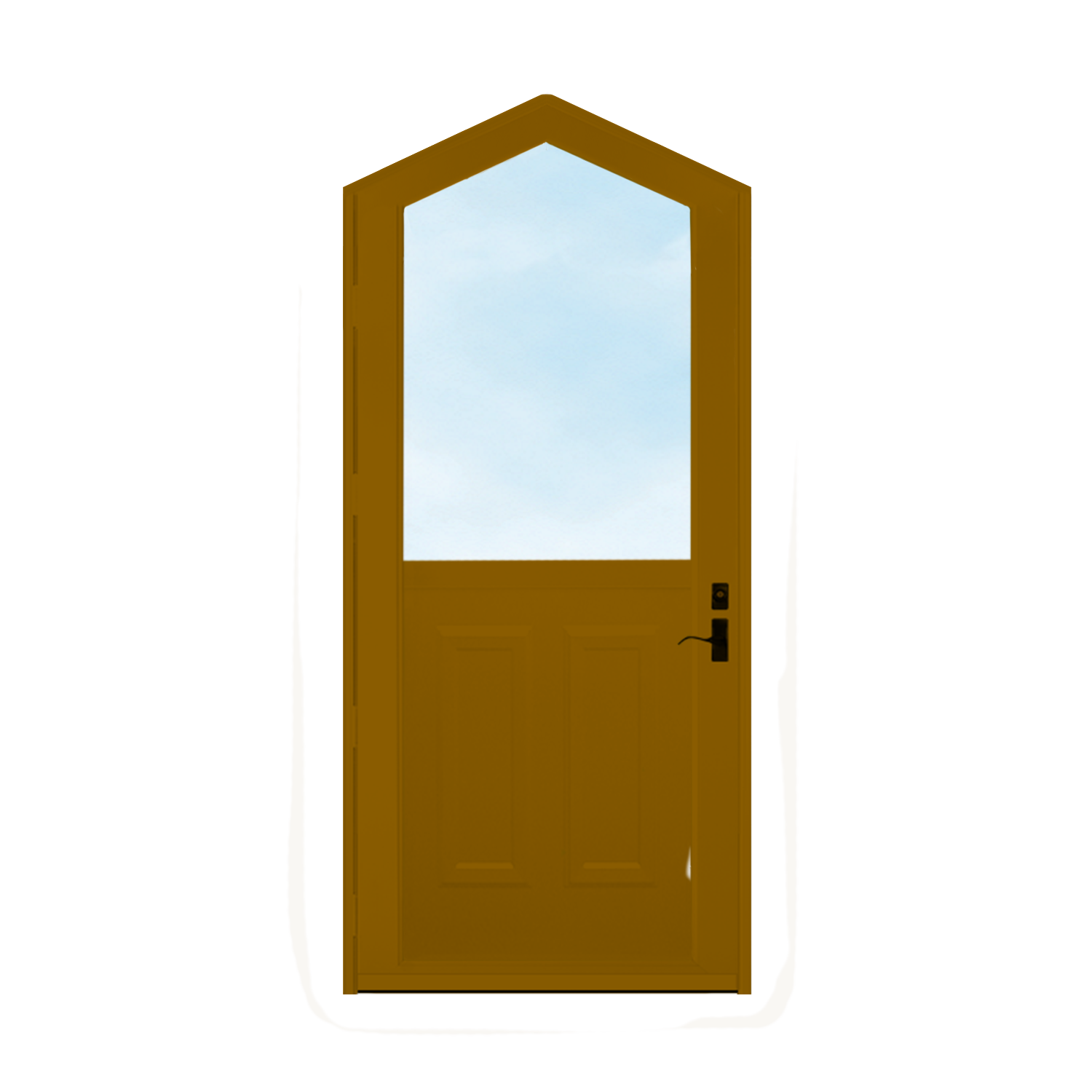 Arch Top Storm Door - 1/2 View With Colonial Style