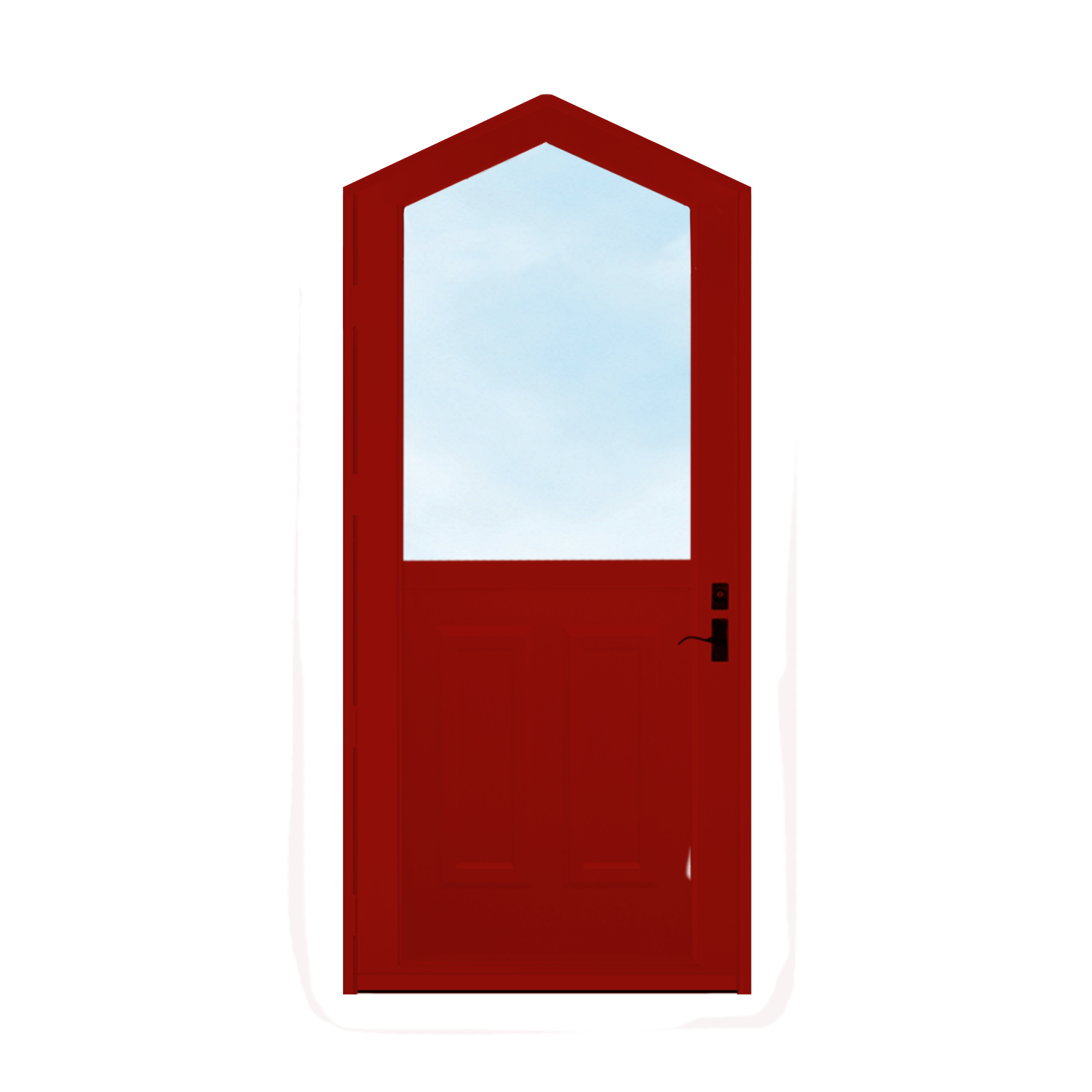 Arch Top Storm Door - 1/2 View With Colonial Style