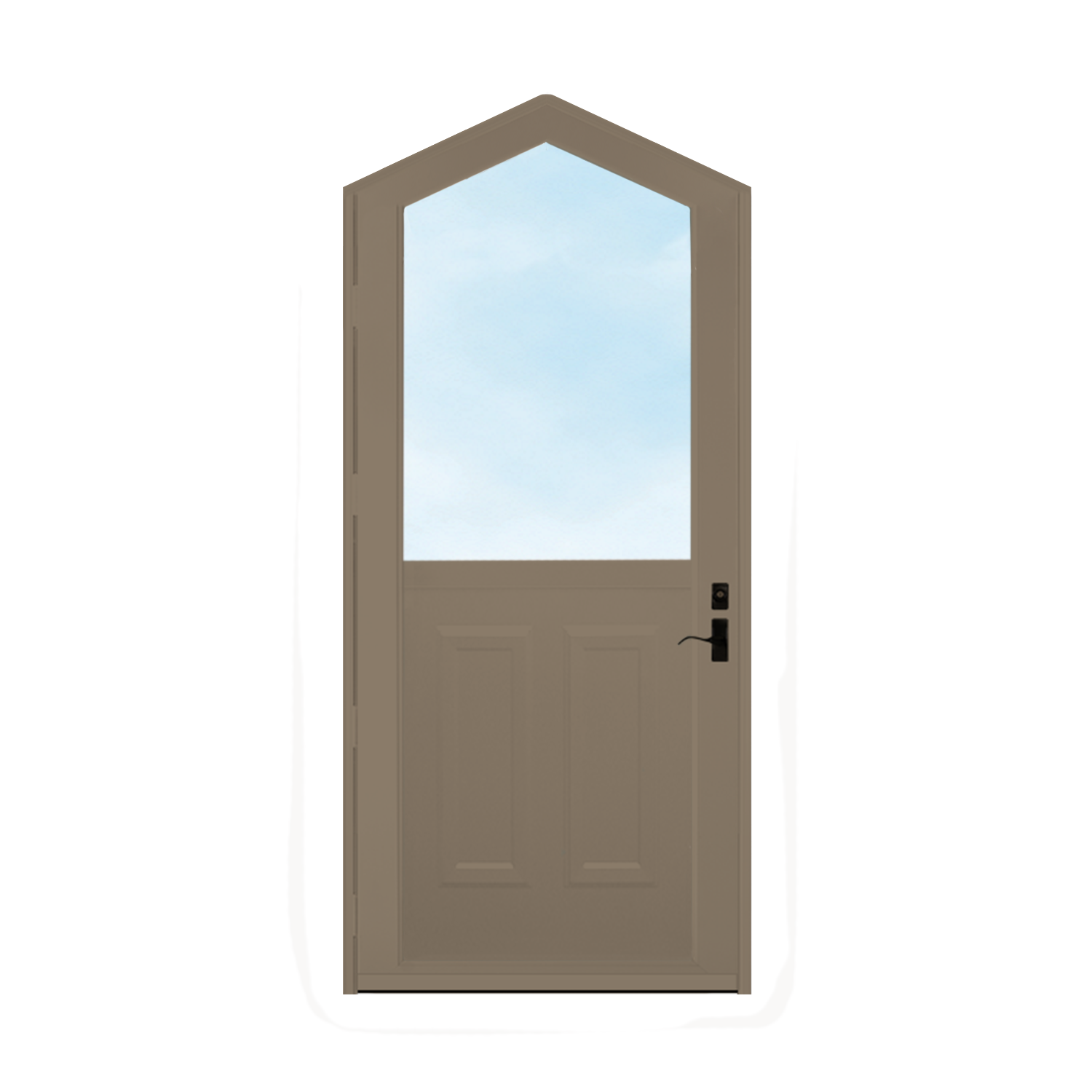 Arch Top Storm Door - 1/2 View With Colonial Style