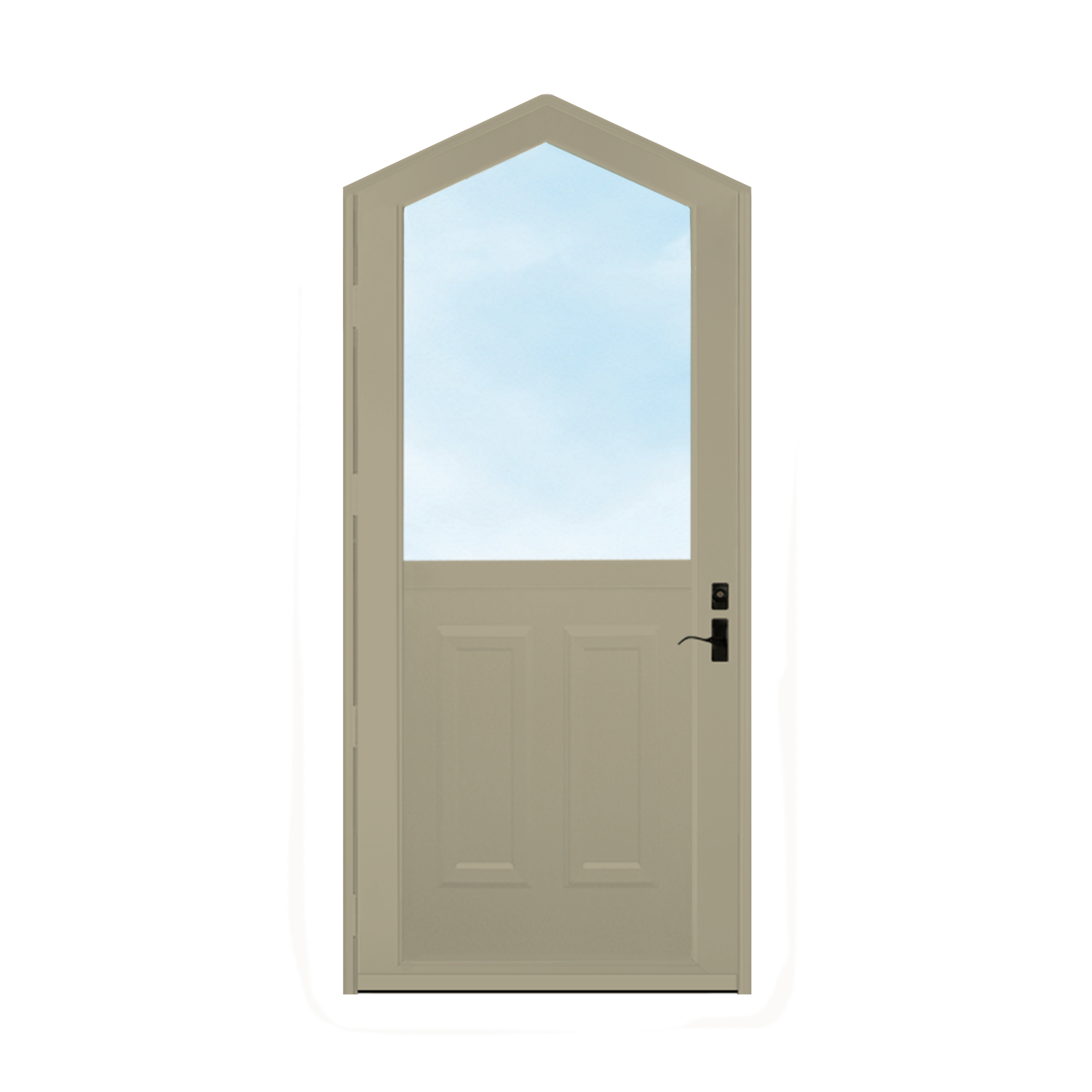 Arch Top Storm Door - 1/2 View With Colonial Style