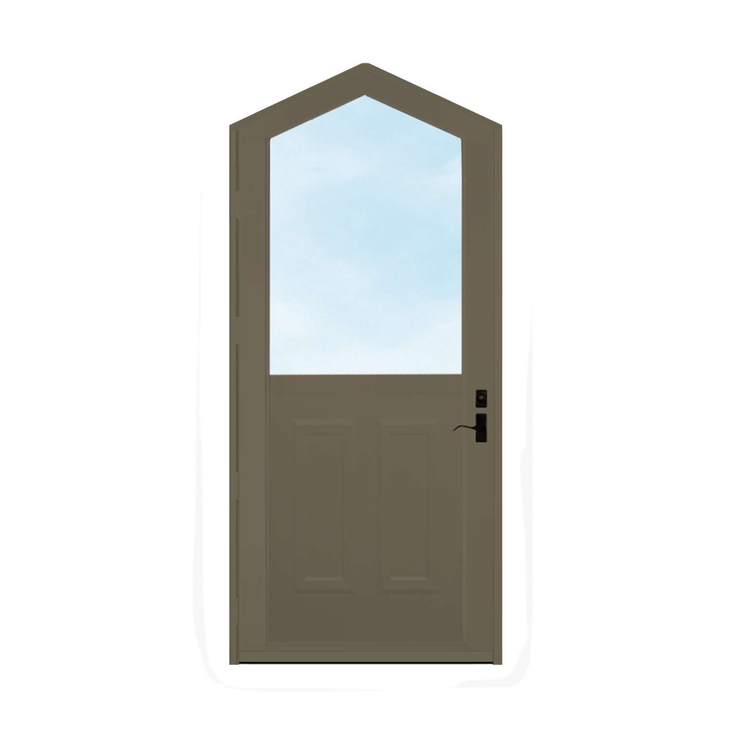 Arch Top Storm Door - 1/2 View With Colonial Style