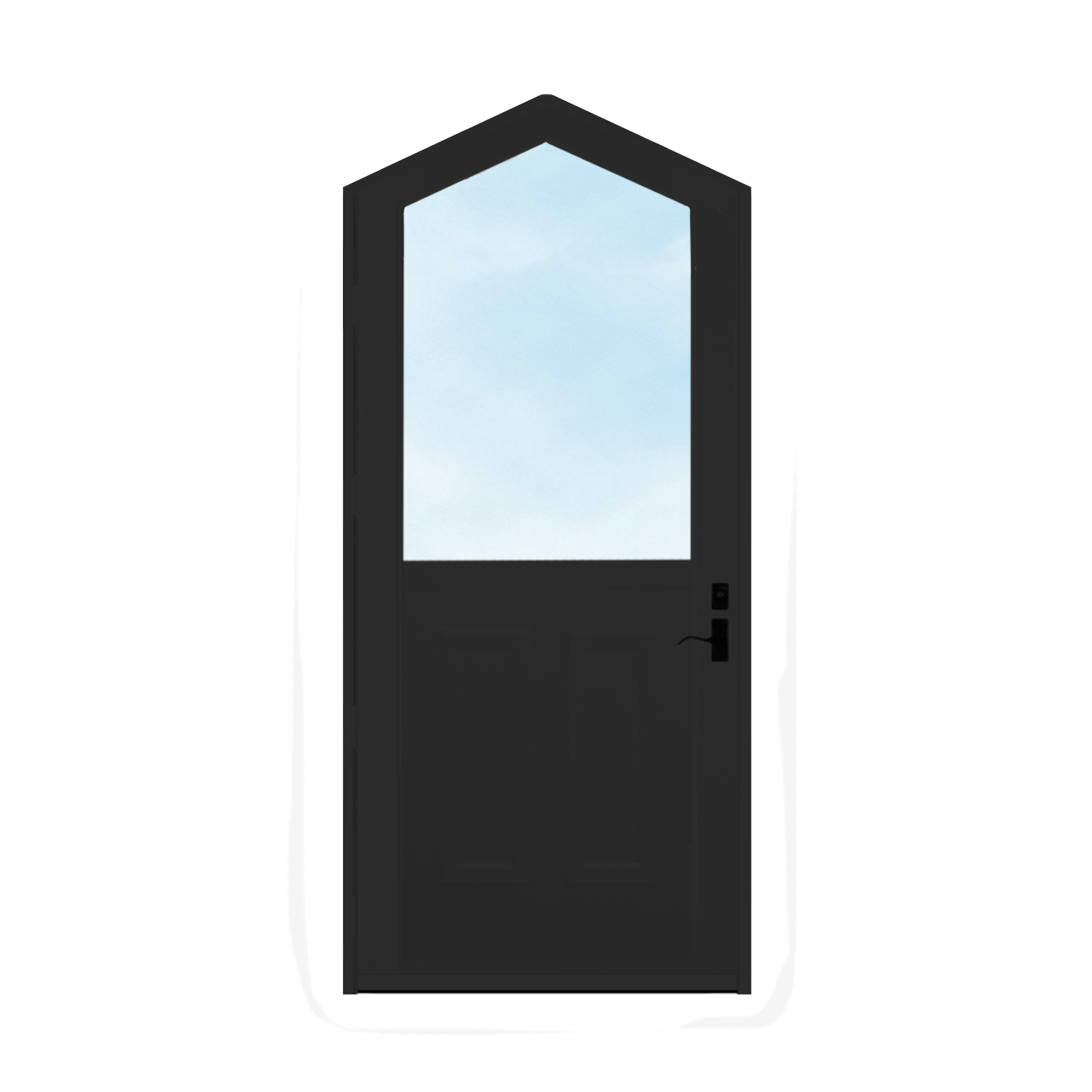 Arch Top Storm Door - 1/2 View With Colonial Style