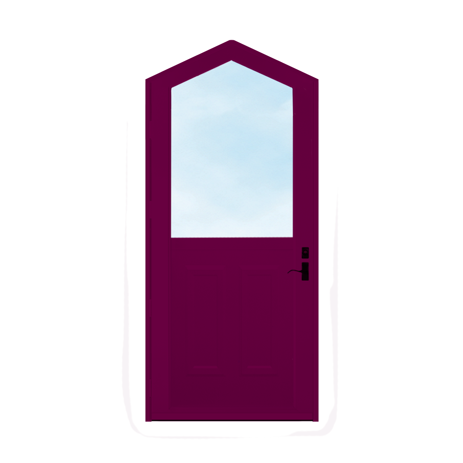 Arch Top Storm Door - 1/2 View With Colonial Style