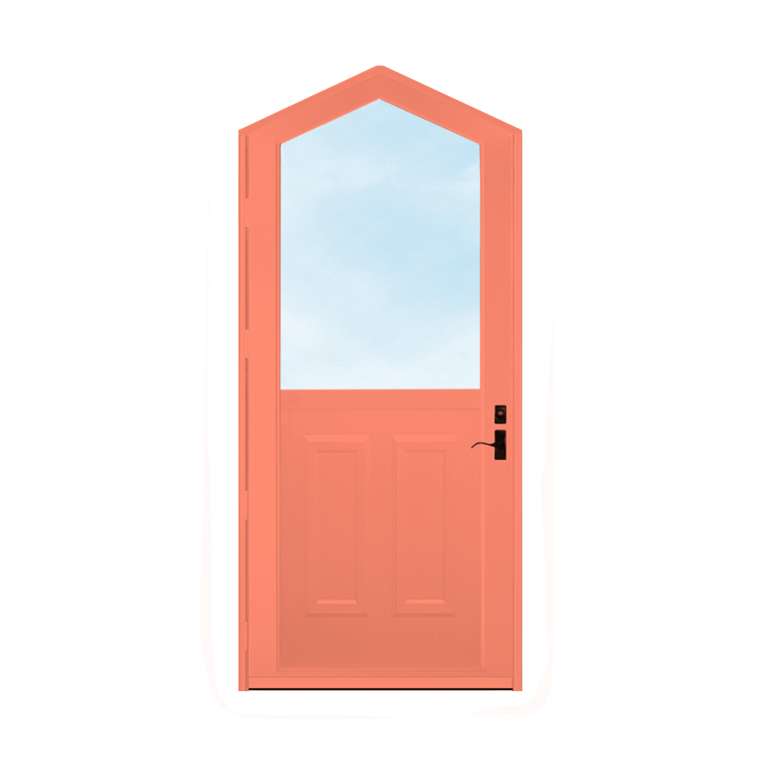 Arch Top Storm Door - 1/2 View With Colonial Style