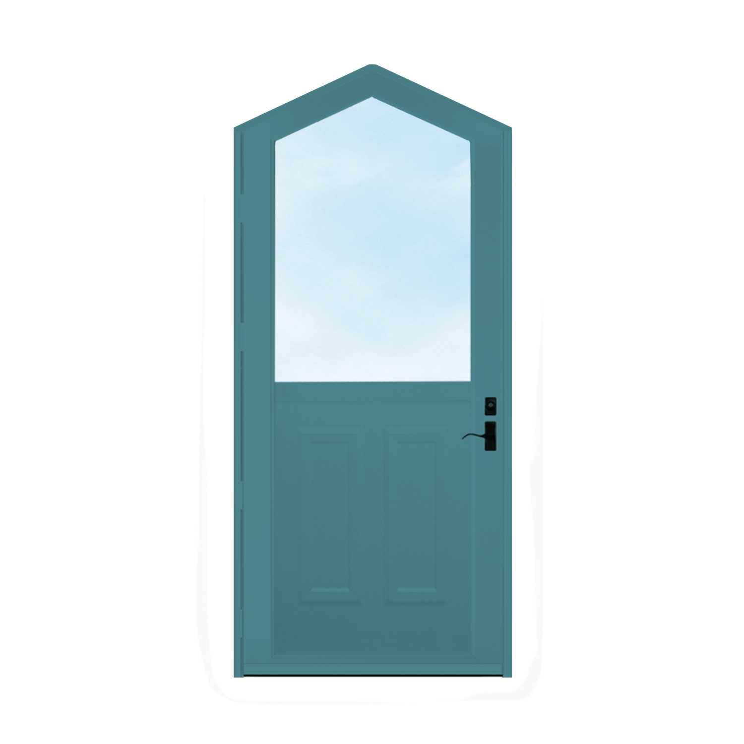 Arch Top Storm Door - 1/2 View With Colonial Style