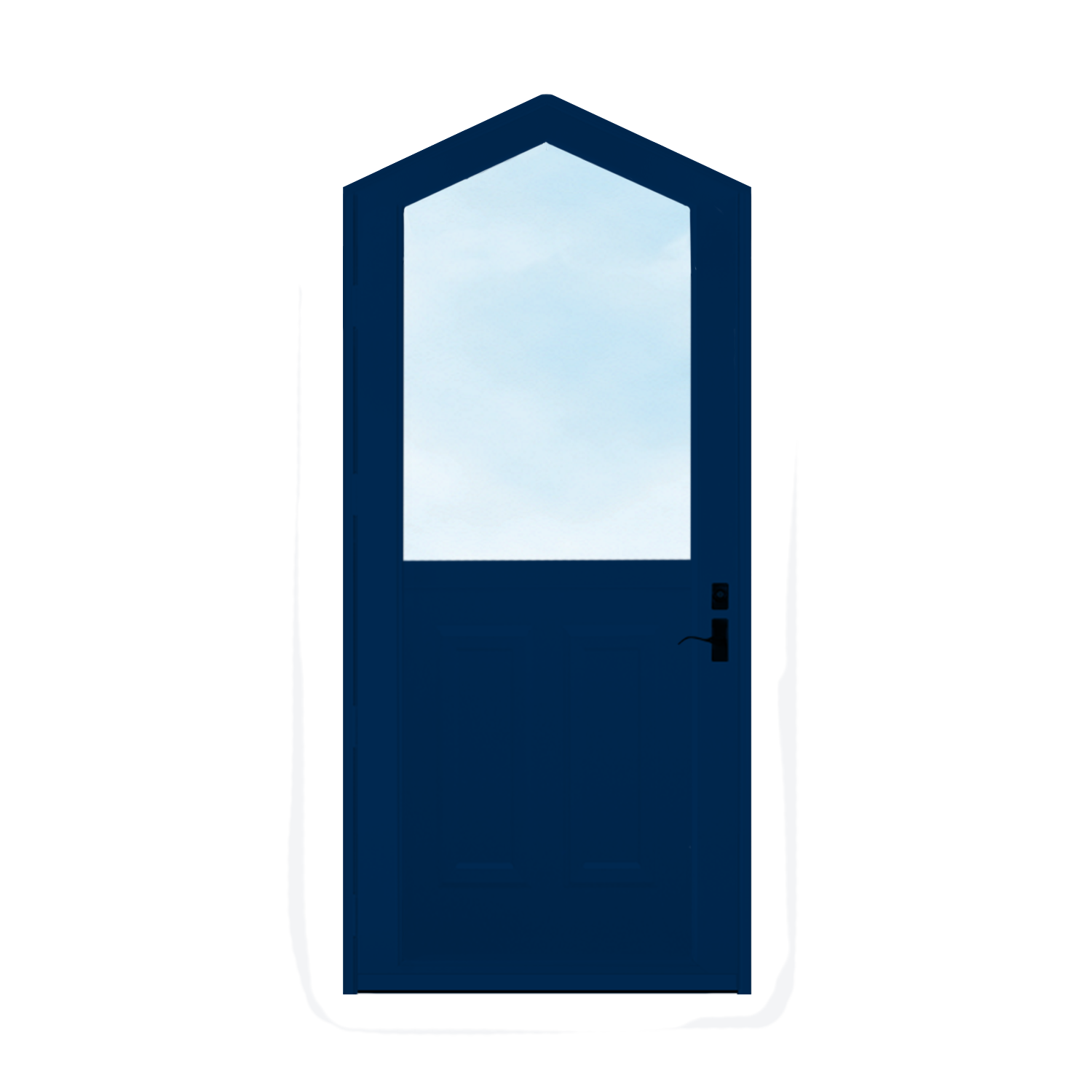 Arch Top Storm Door - 1/2 View With Colonial Style