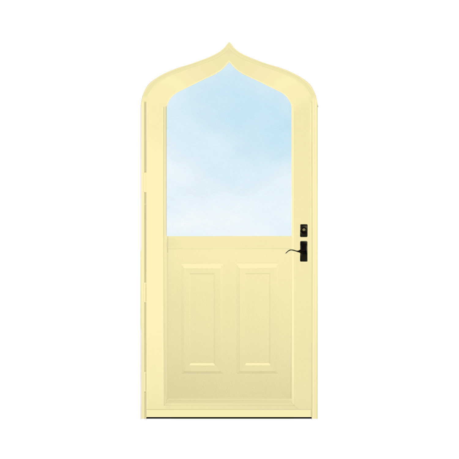 Arch Top Storm Door - 1/2 View With Colonial Style