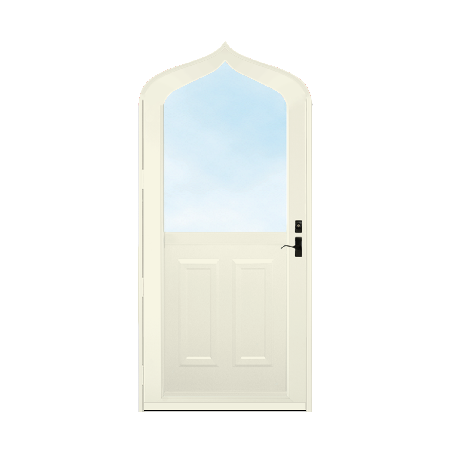 Arch Top Storm Door - 1/2 View With Colonial Style