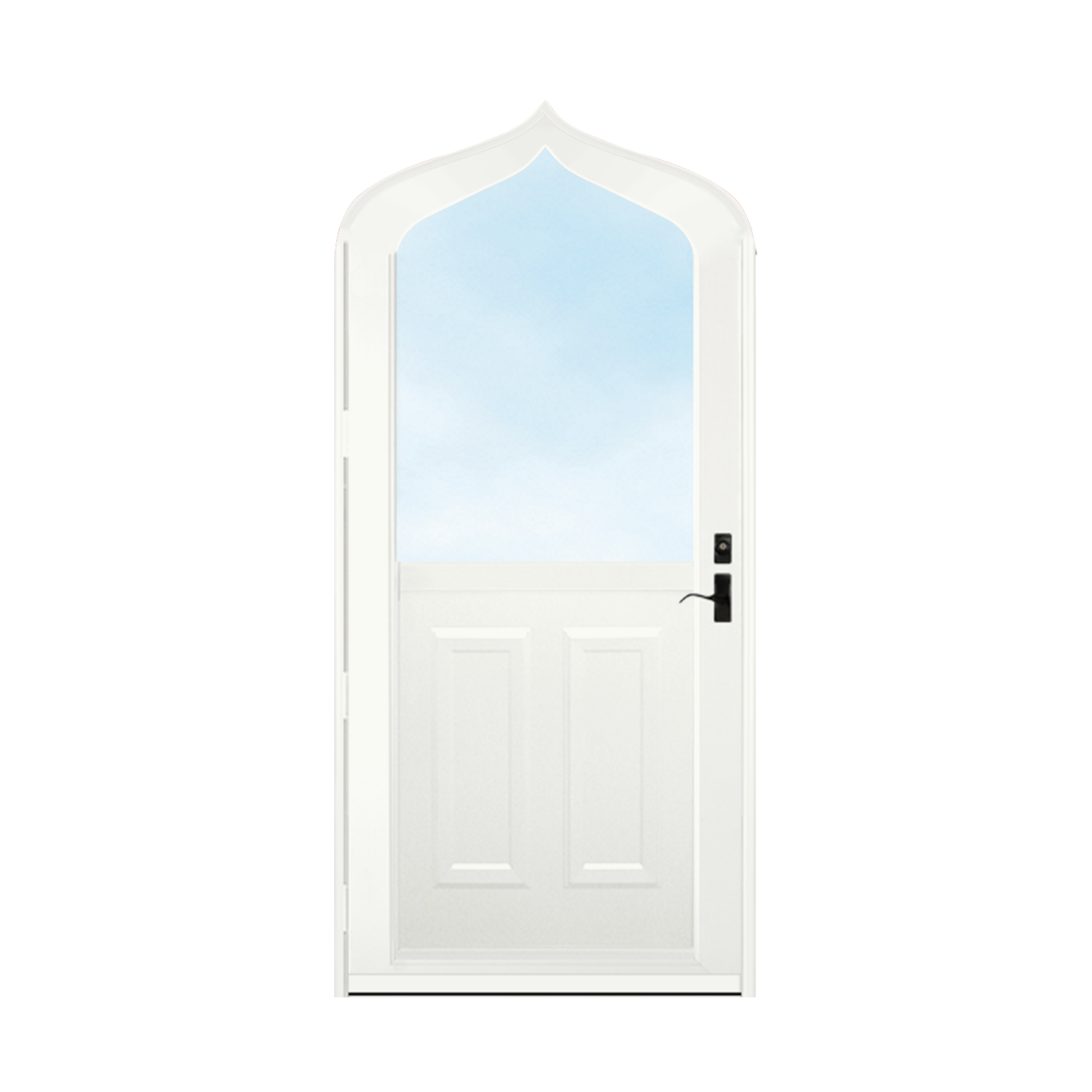 Arch Top Storm Door - 1/2 View With Colonial Style