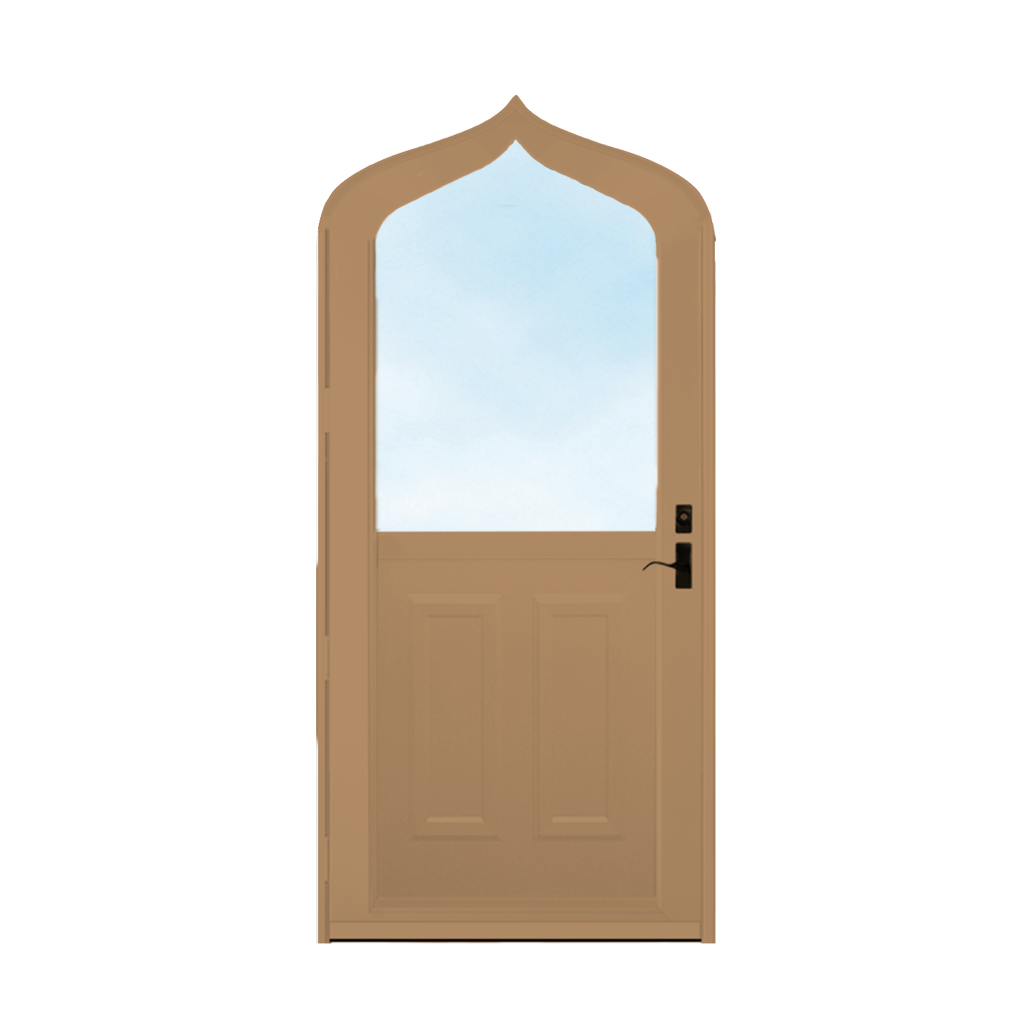 Arch Top Storm Door - 1/2 View With Colonial Style