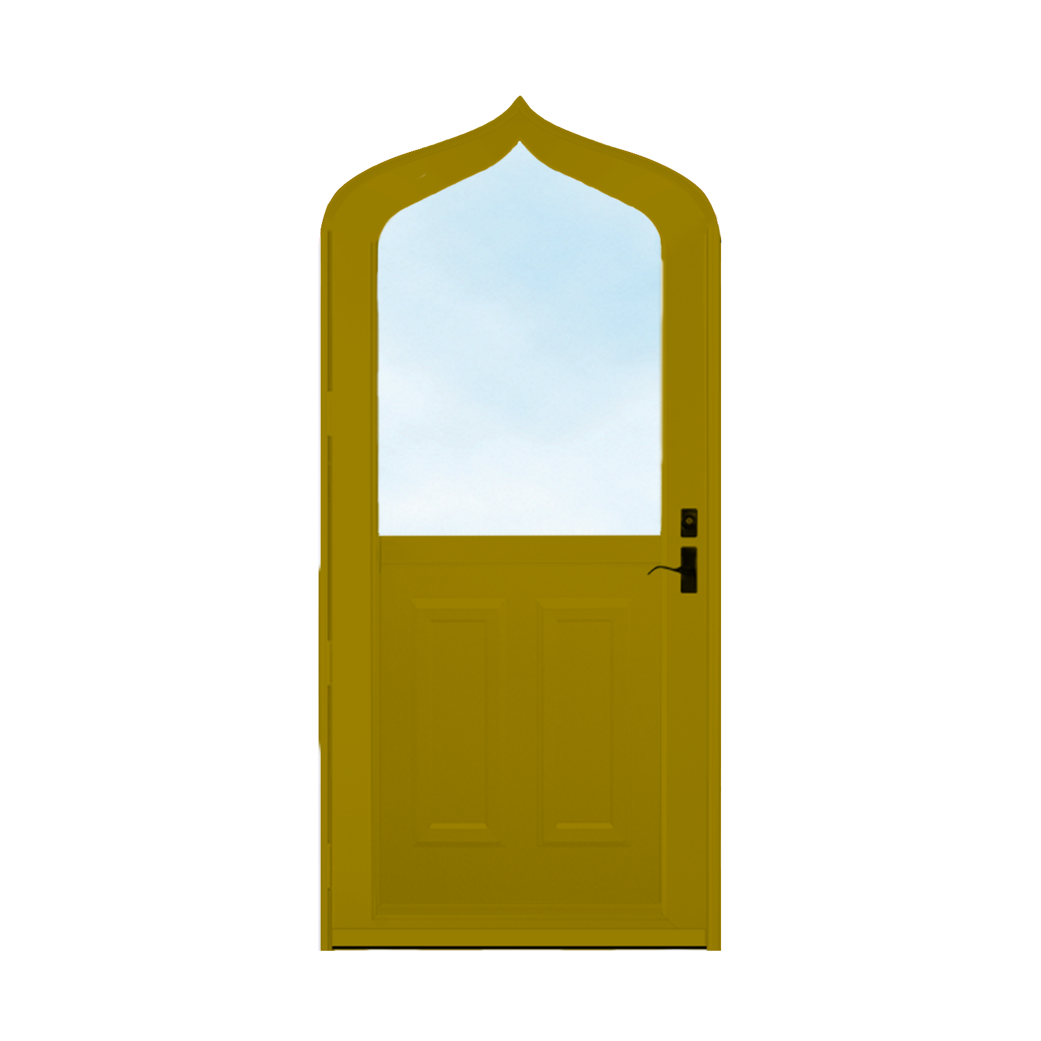 Arch Top Storm Door - 1/2 View With Colonial Style