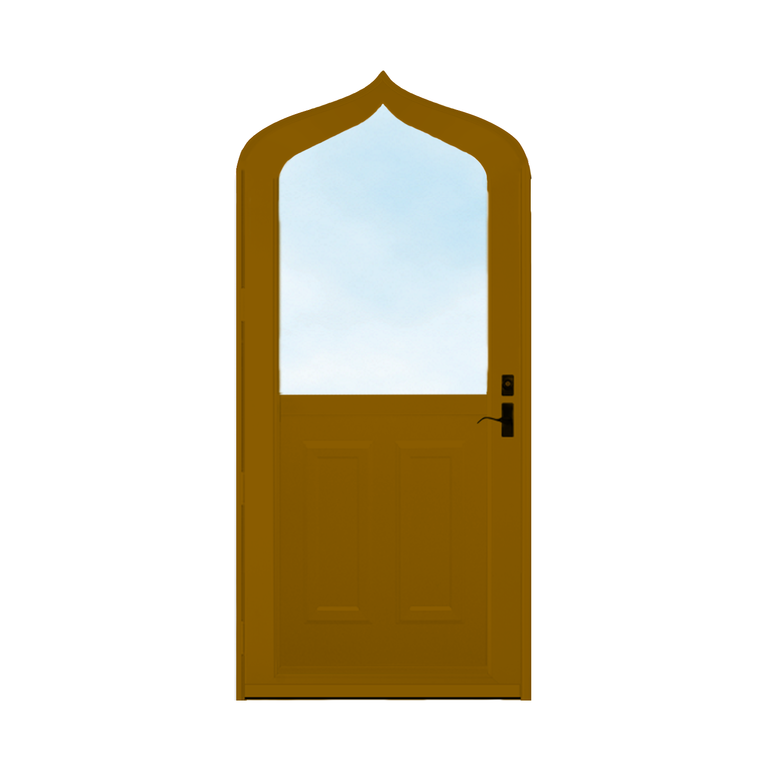 Arch Top Storm Door - 1/2 View With Colonial Style