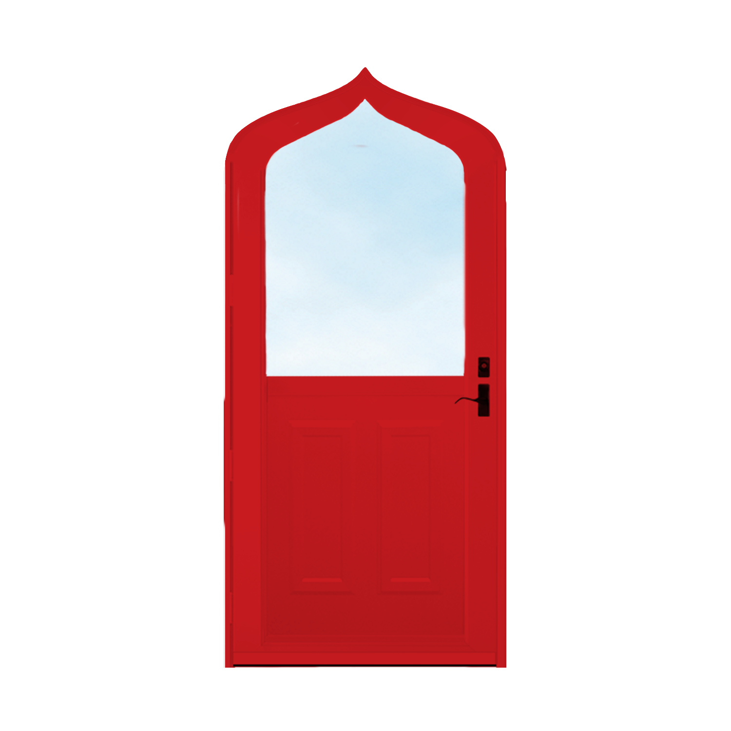 Arch Top Storm Door - 1/2 View With Colonial Style