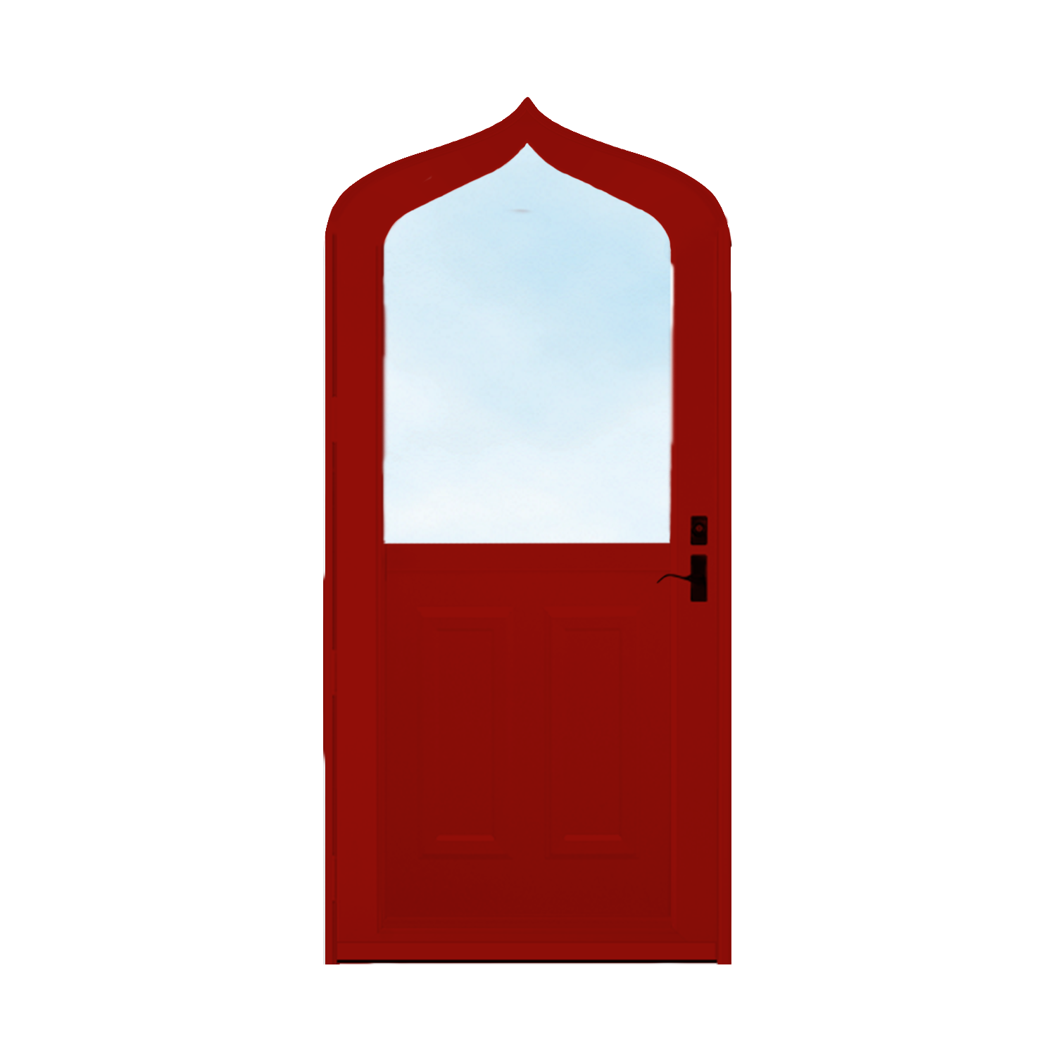 Arch Top Storm Door - 1/2 View With Colonial Style