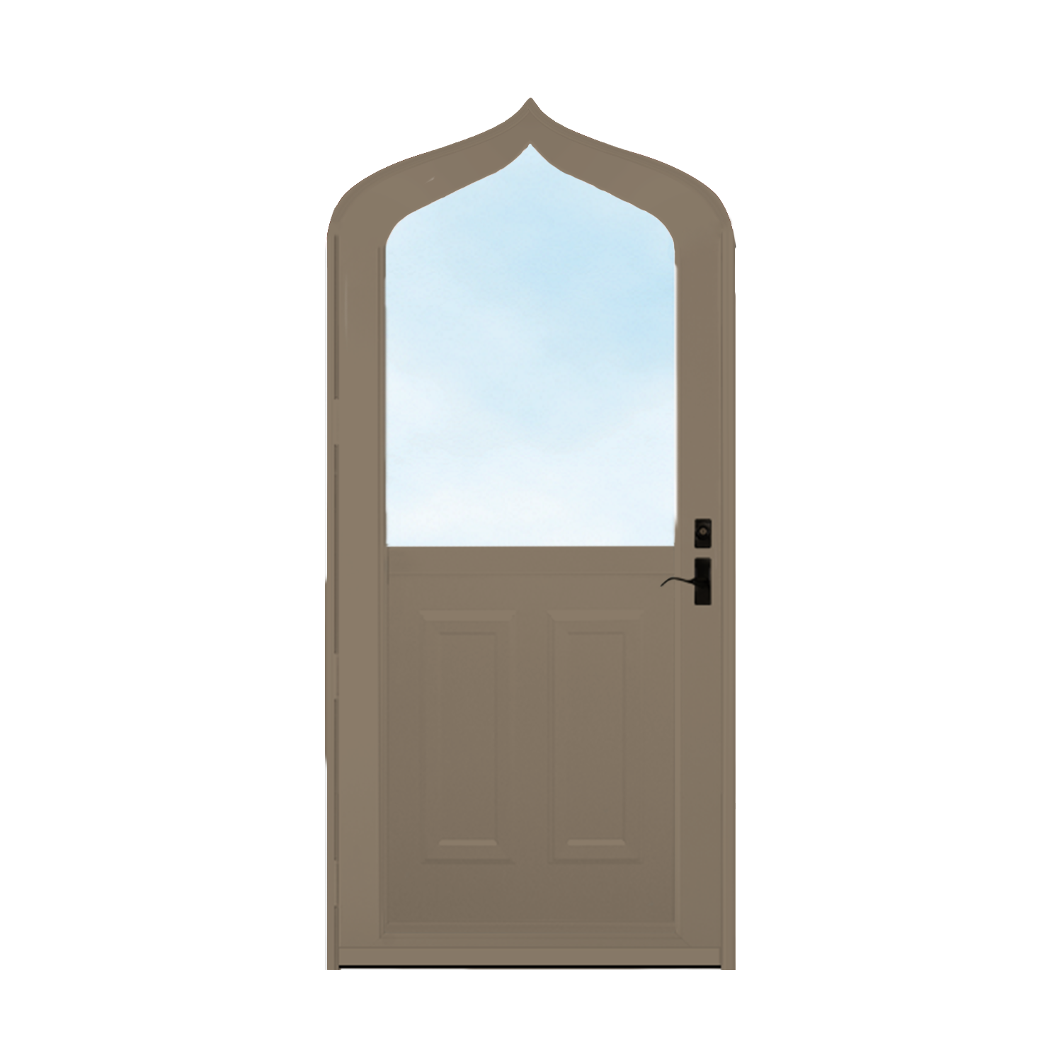 Arch Top Storm Door - 1/2 View With Colonial Style