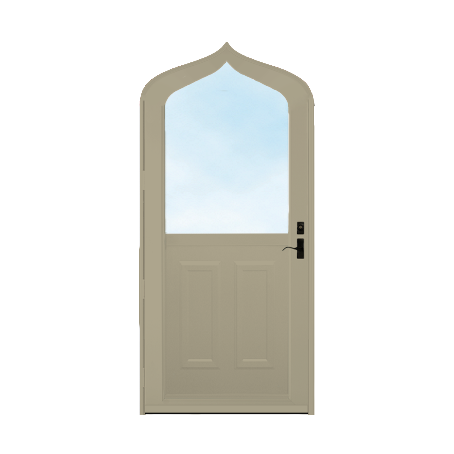 Arch Top Storm Door - 1/2 View With Colonial Style