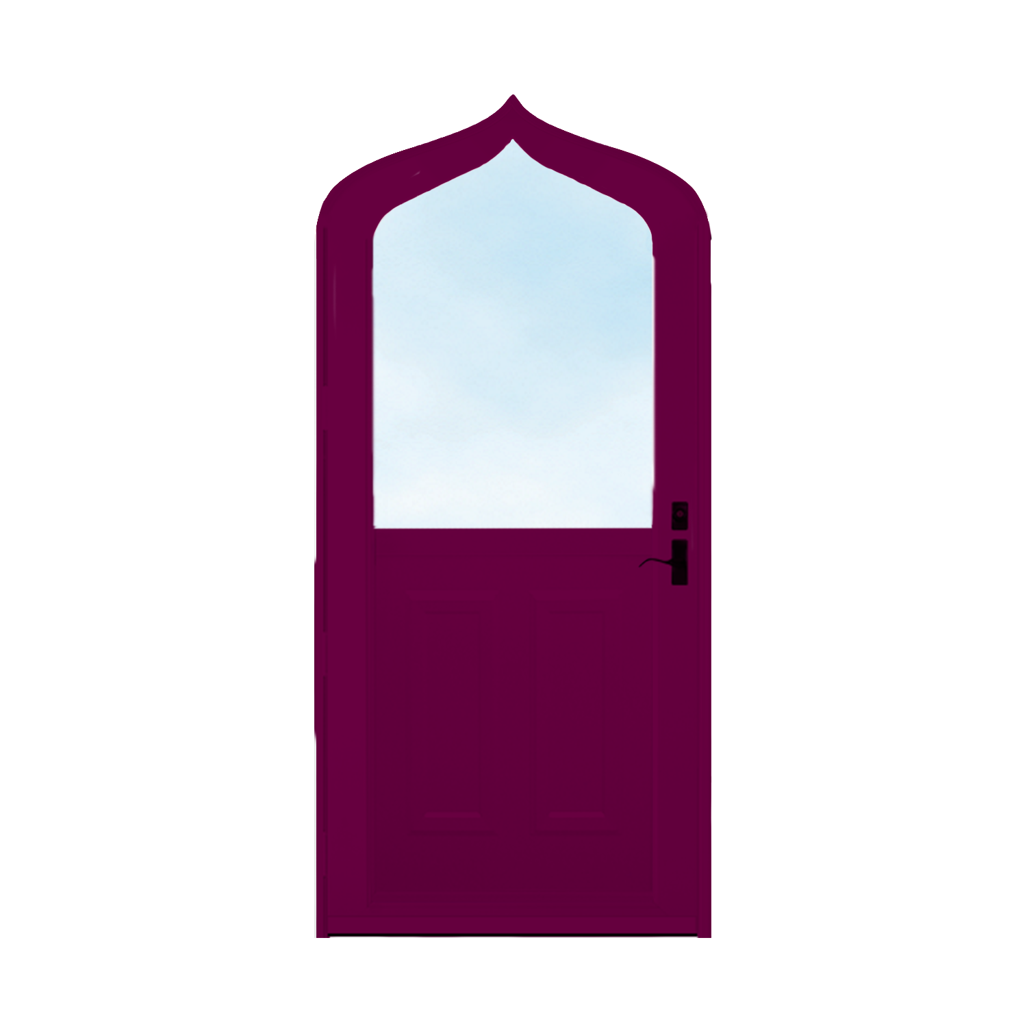 Arch Top Storm Door - 1/2 View With Colonial Style