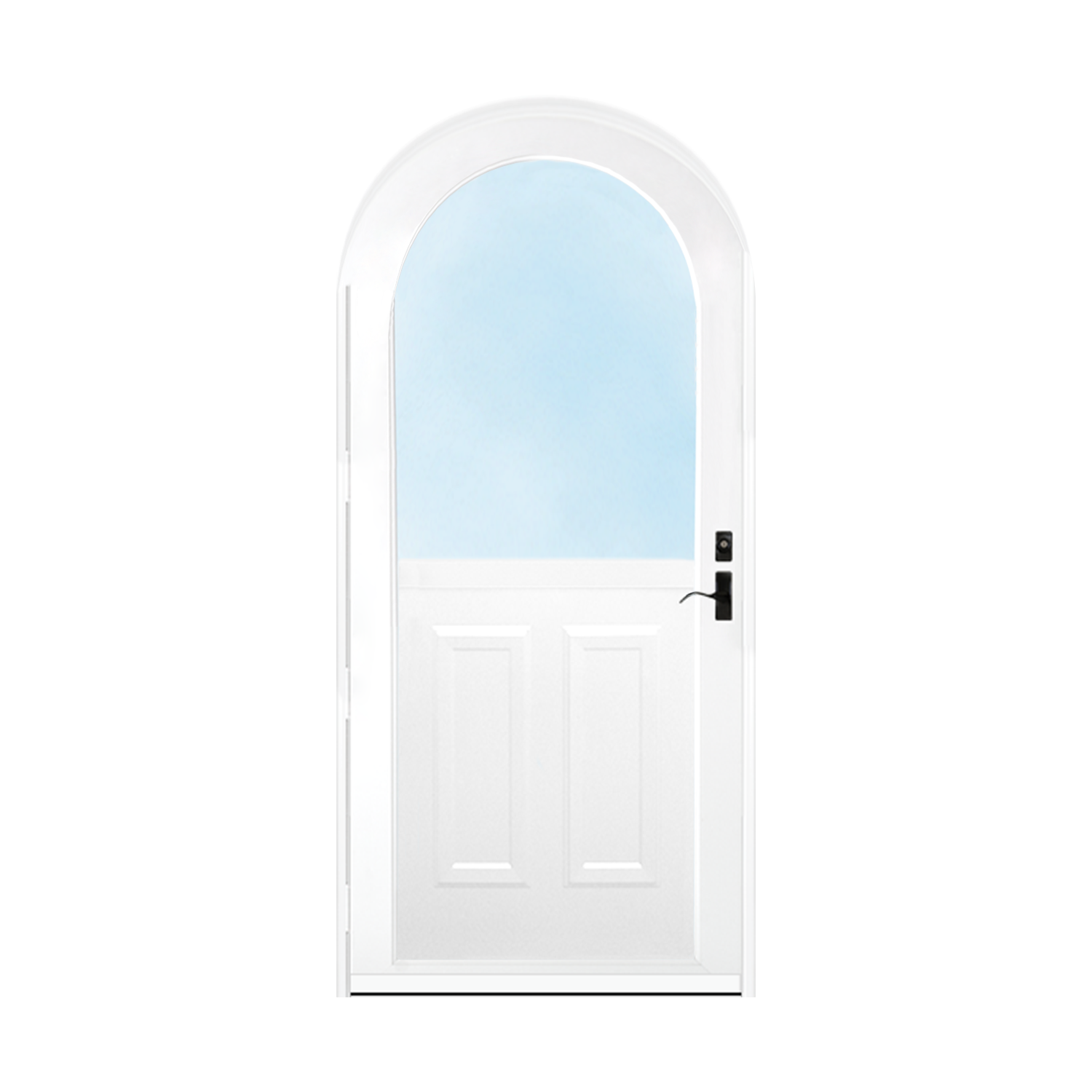Arch Top Storm Door - 1/2 View With Colonial Style