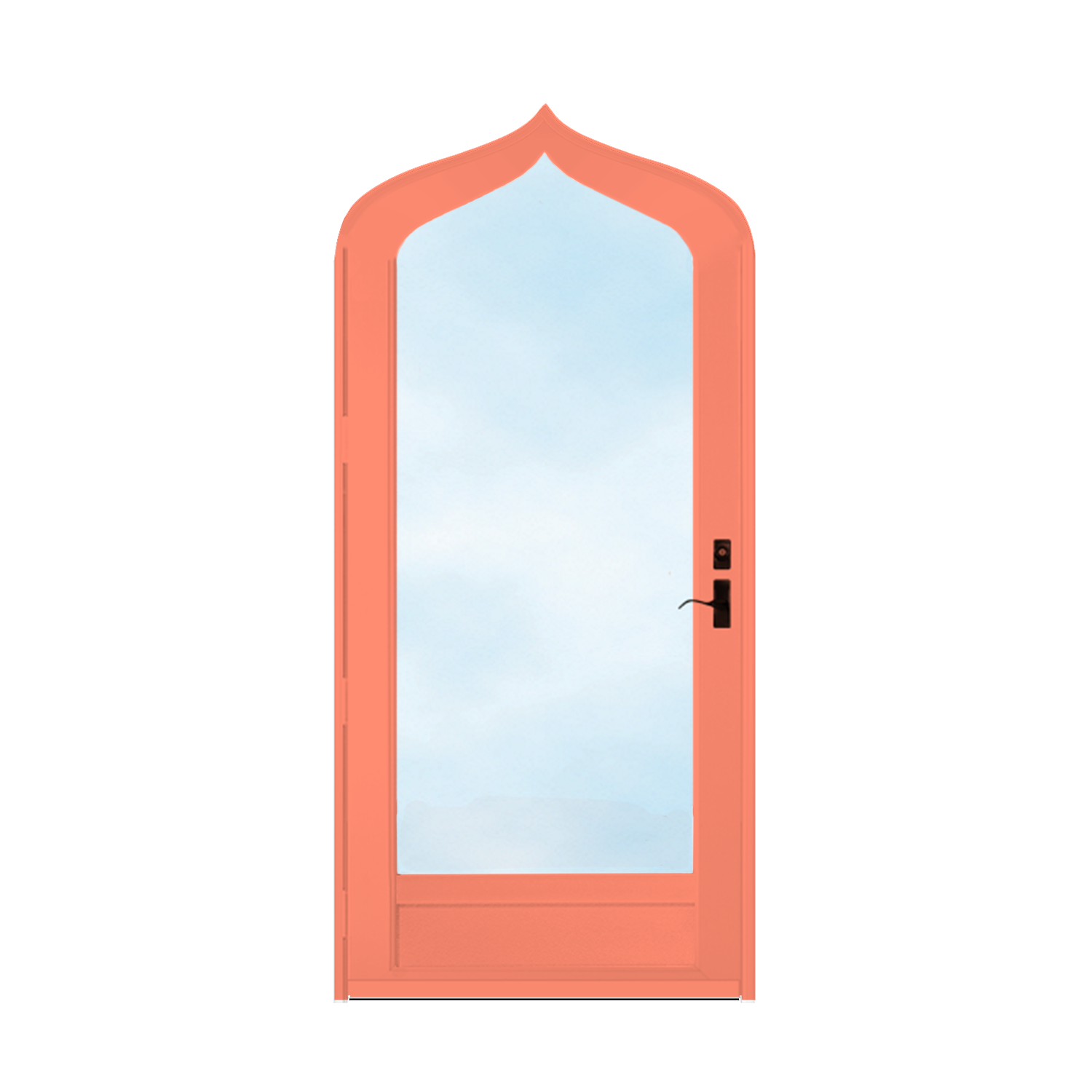 Arch Top Storm Door -Full View W/Kickplate