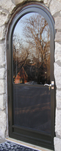 Arch Top Storm Door - 1/2 View With Flat Style