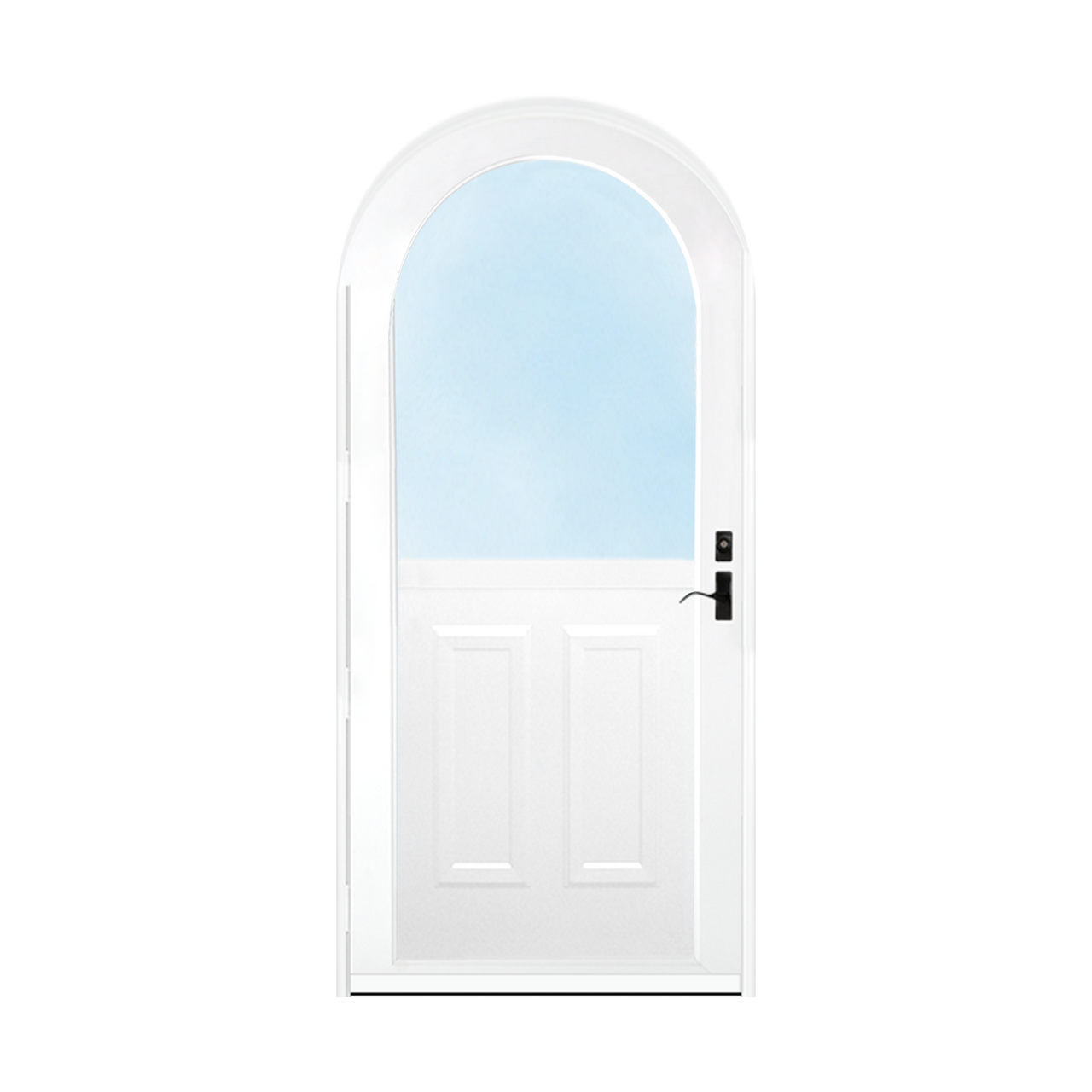 Arch Top Storm Door - 1/2 View With Colonial Style