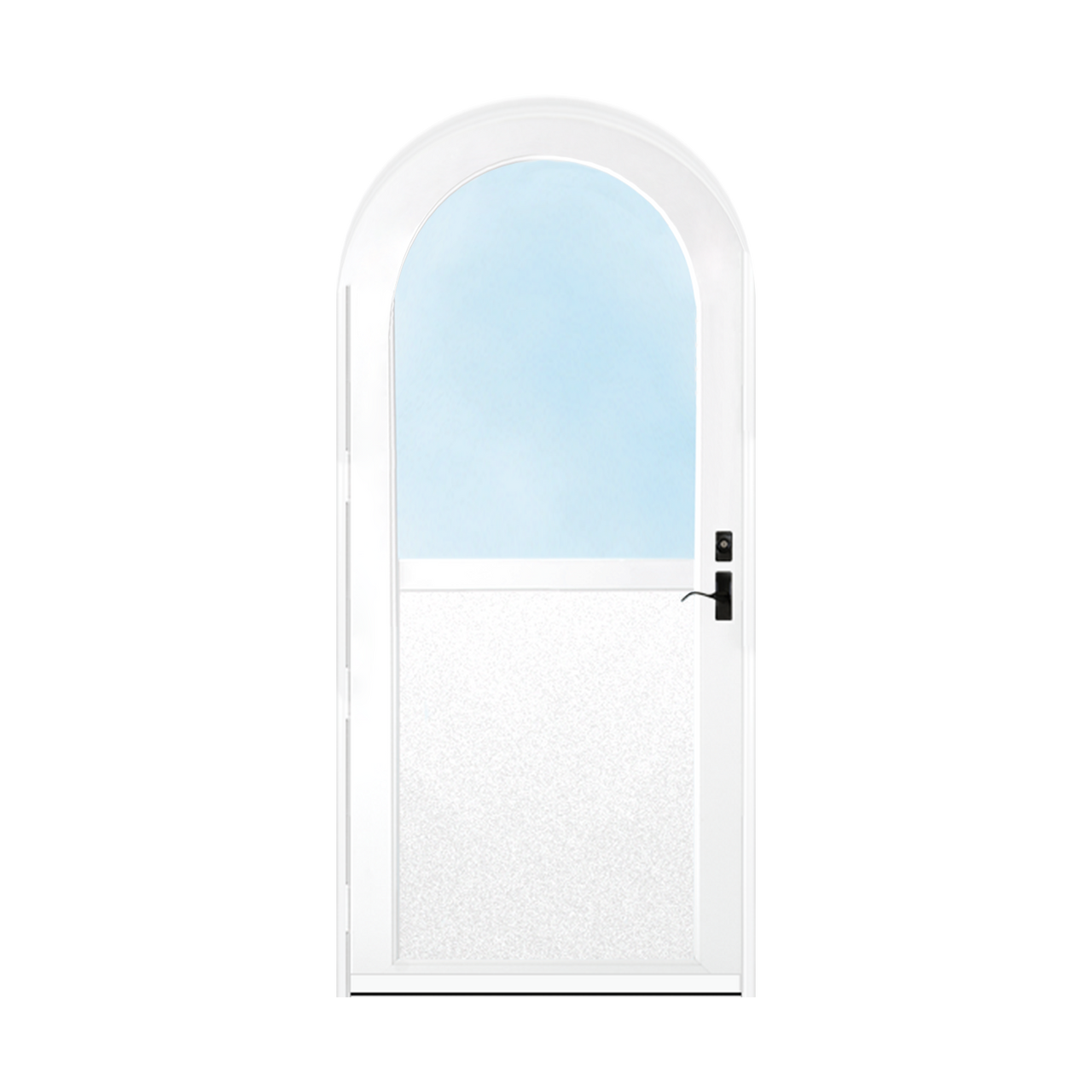 Arch Top Storm Door - 1/2 View With Flat Style