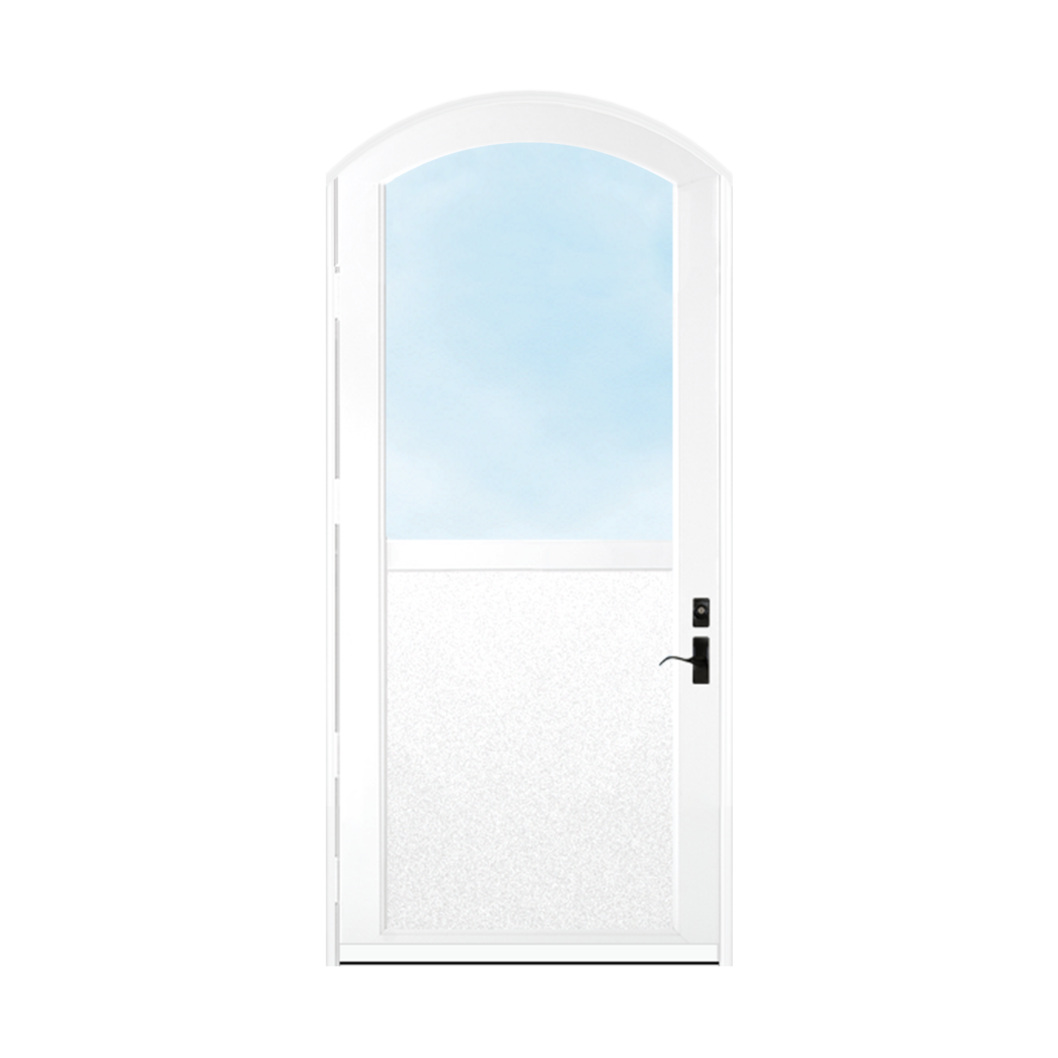 Arch Top Storm Door - 1/2 View With Flat Style