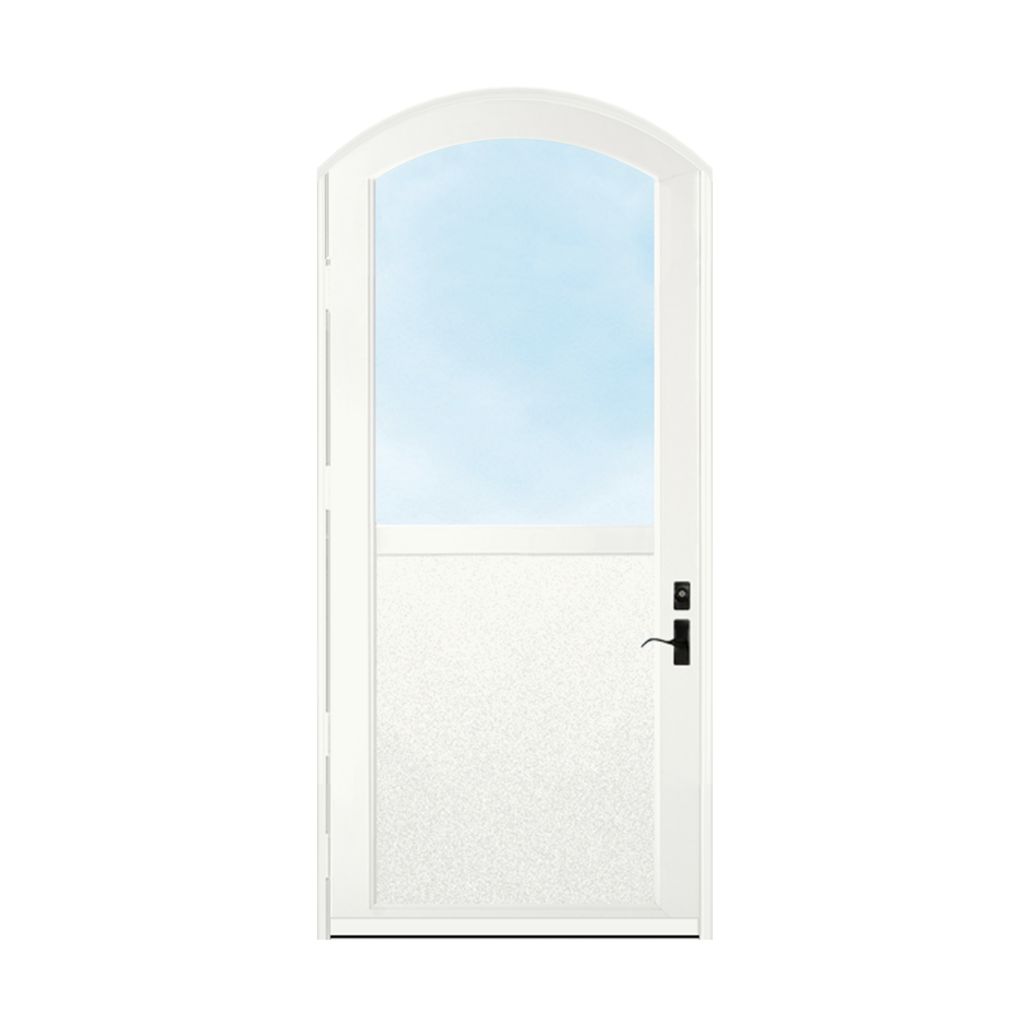 Arch Top Storm Door - 1/2 View With Flat Style