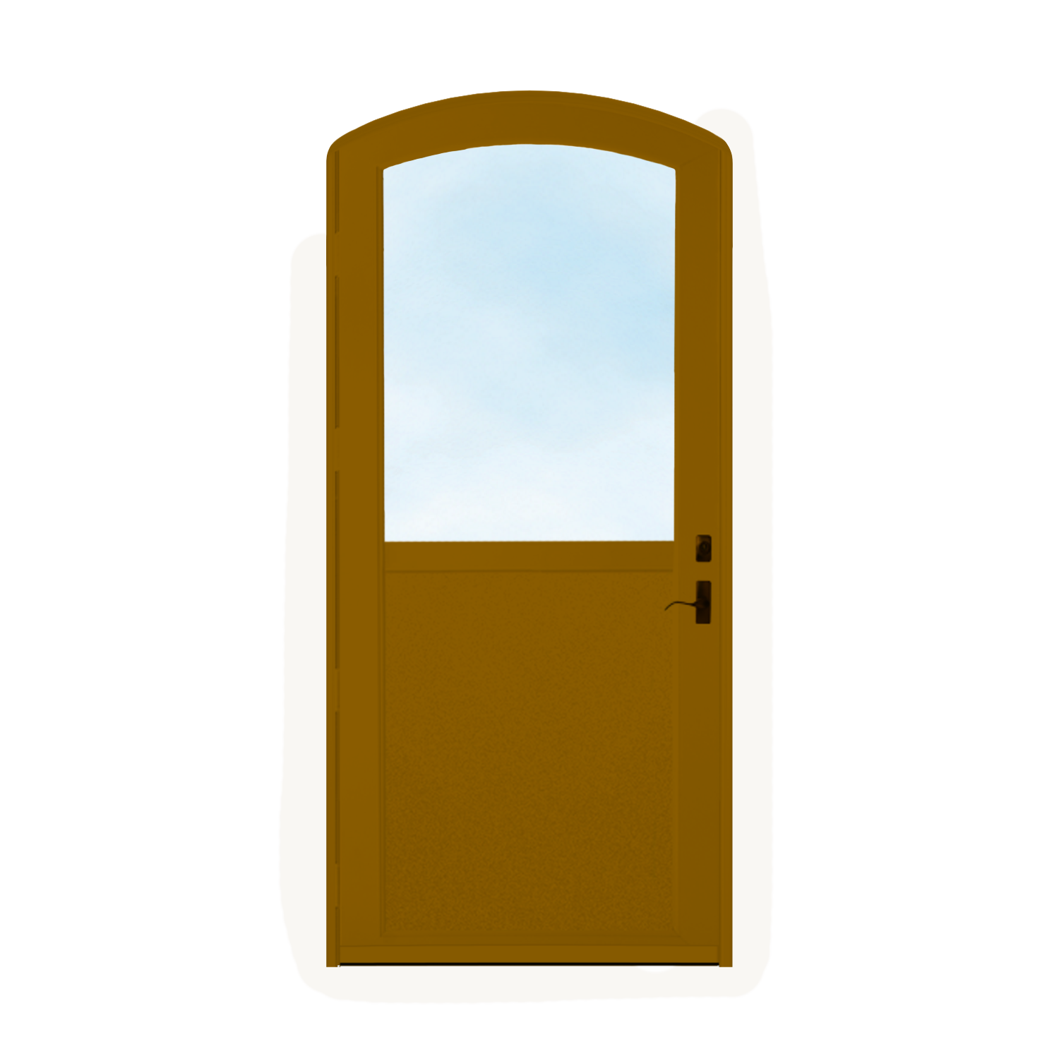 Arch Top Storm Door - 1/2 View With Flat Style
