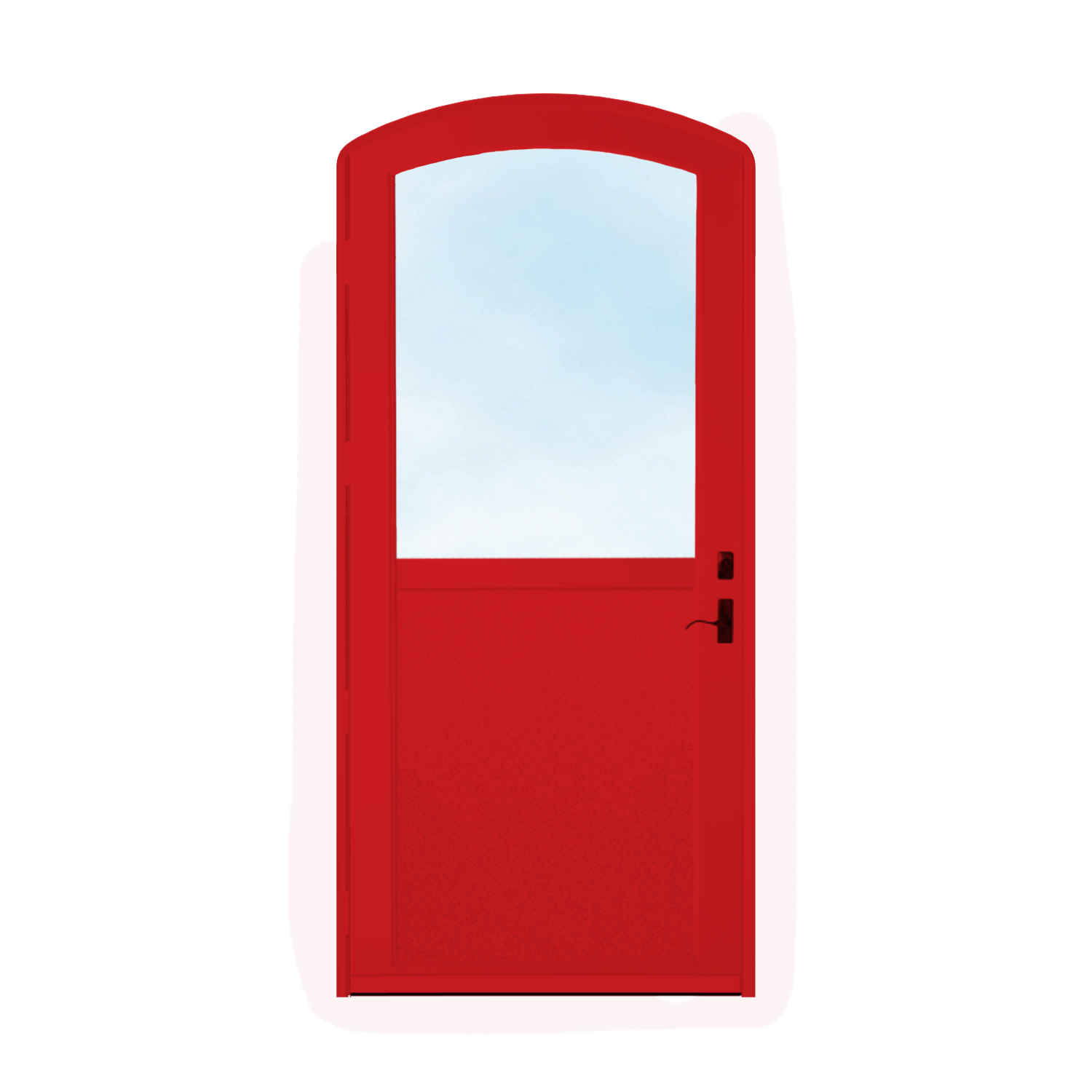 Arch Top Storm Door - 1/2 View With Flat Style