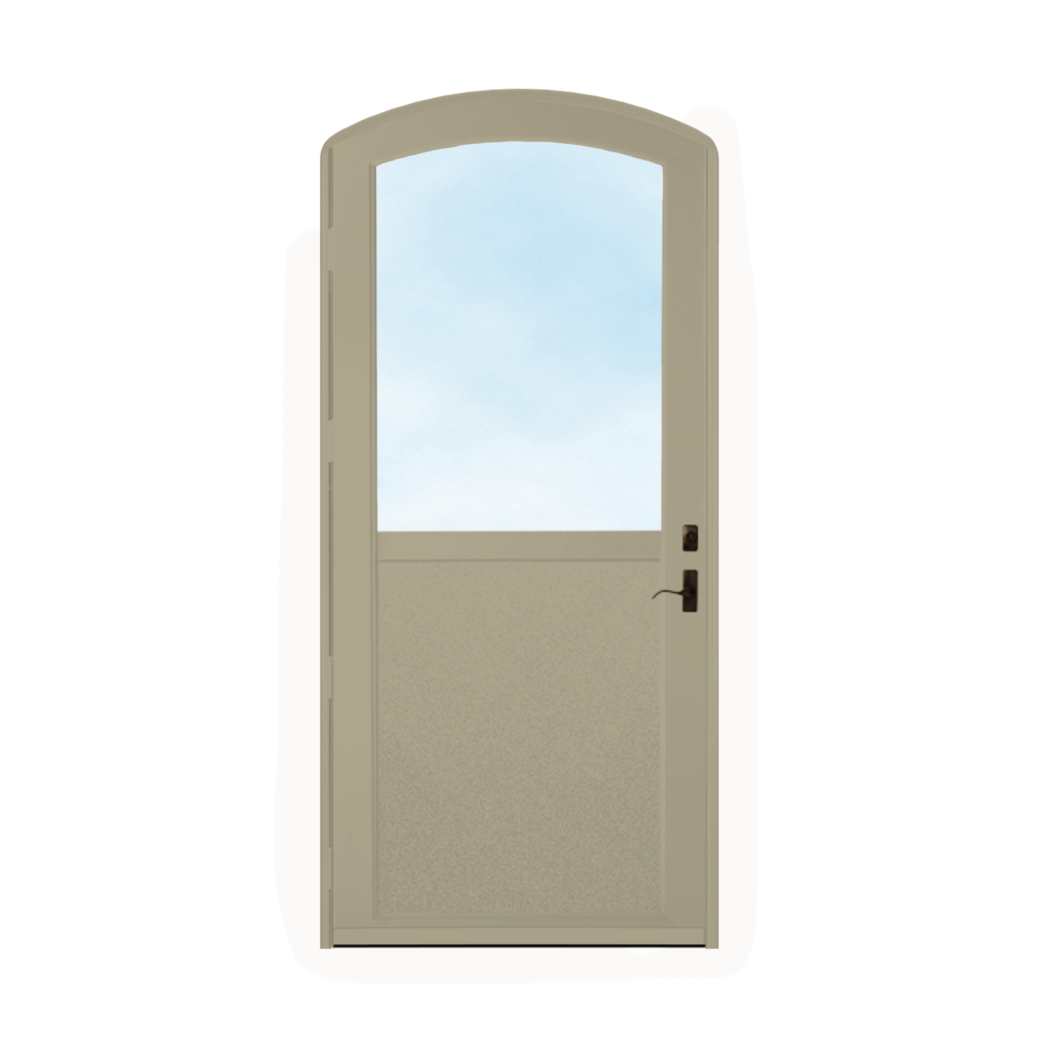 Arch Top Storm Door - 1/2 View With Flat Style