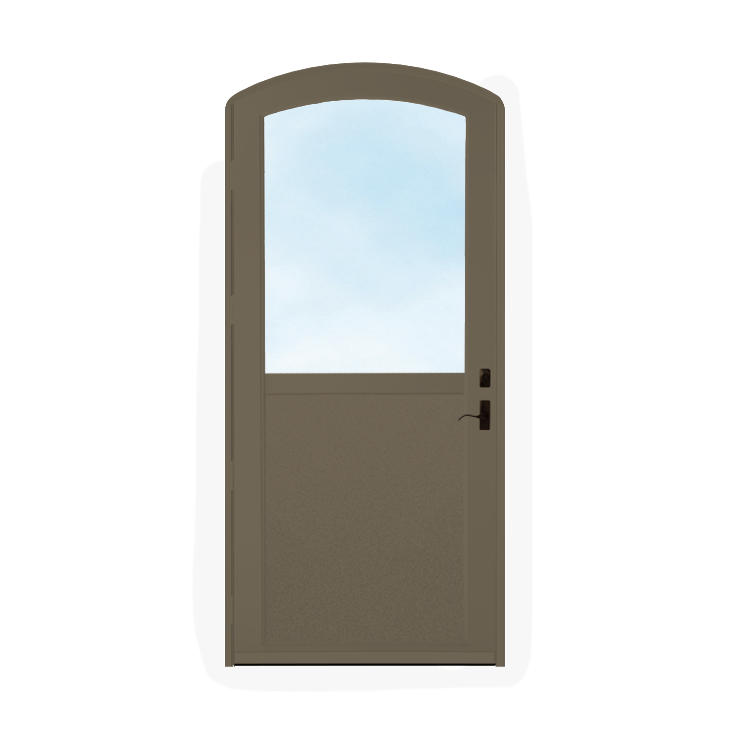 Arch Top Storm Door - 1/2 View With Flat Style