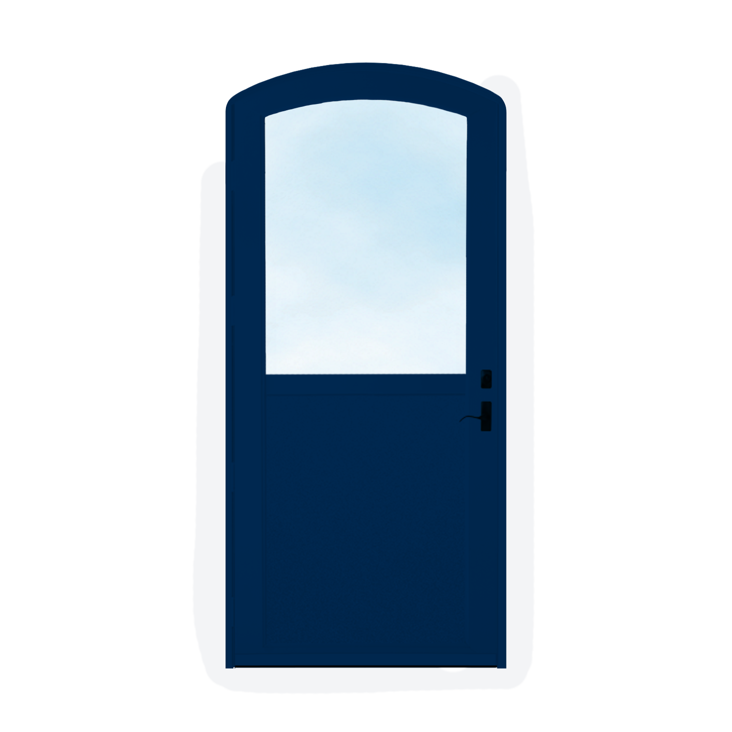 Arch Top Storm Door - 1/2 View With Flat Style