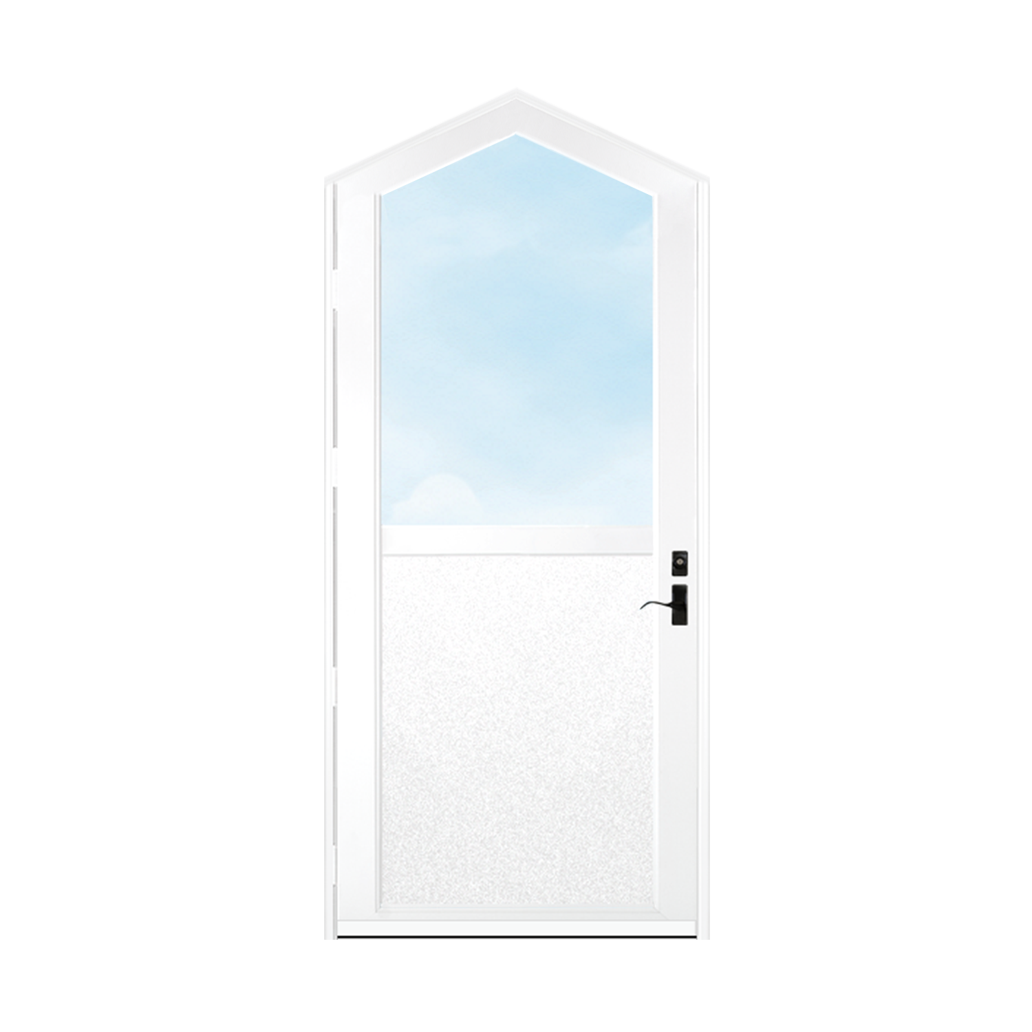 Arch Top Storm Door - 1/2 View With Flat Style