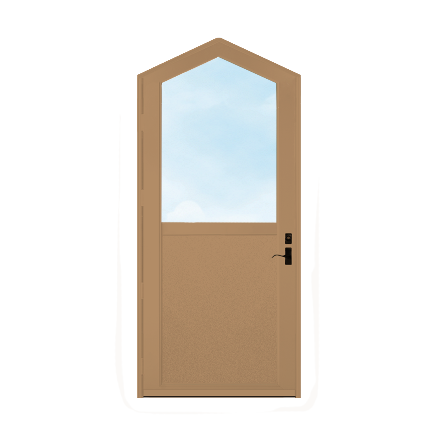 Arch Top Storm Door - 1/2 View With Flat Style