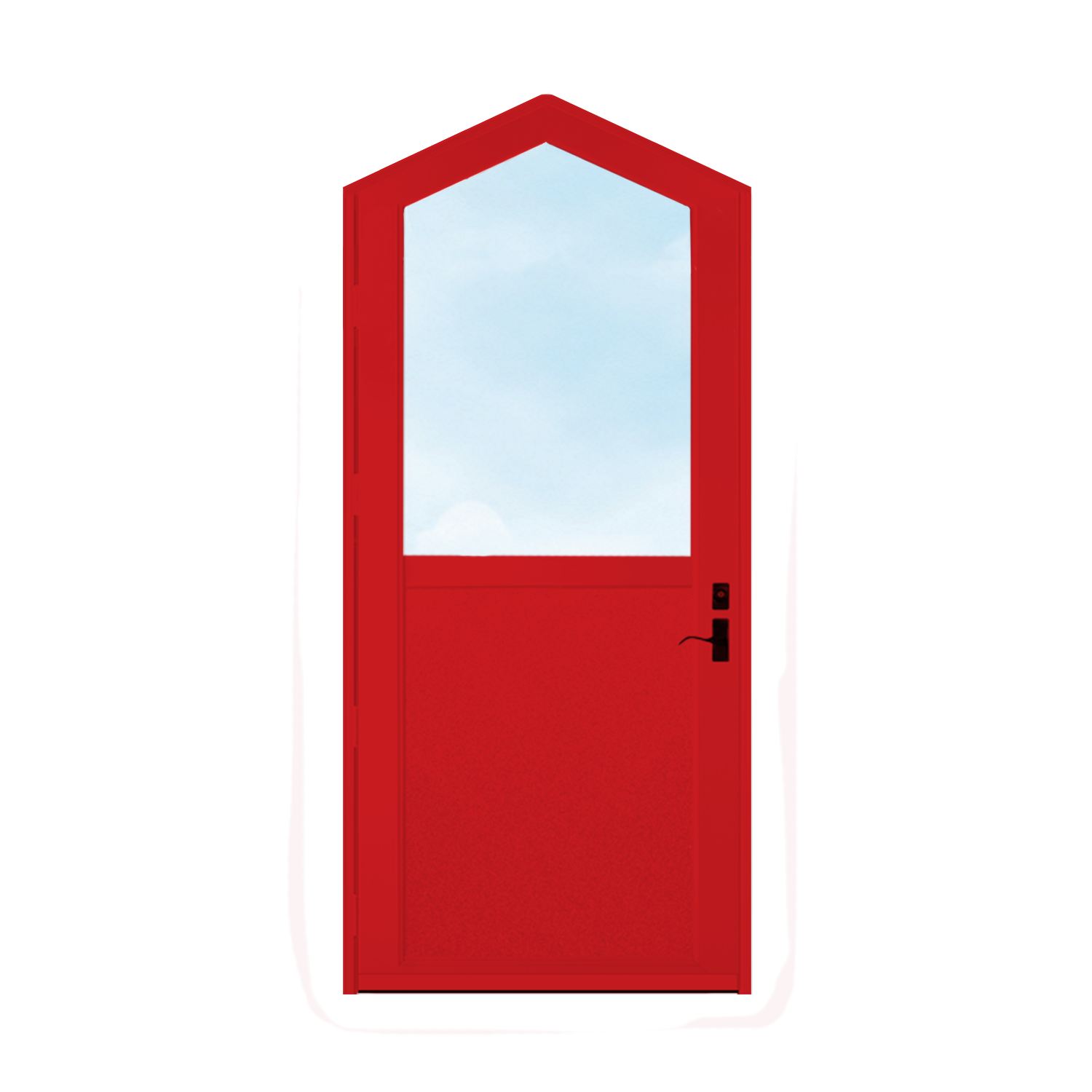 Arch Top Storm Door - 1/2 View With Flat Style