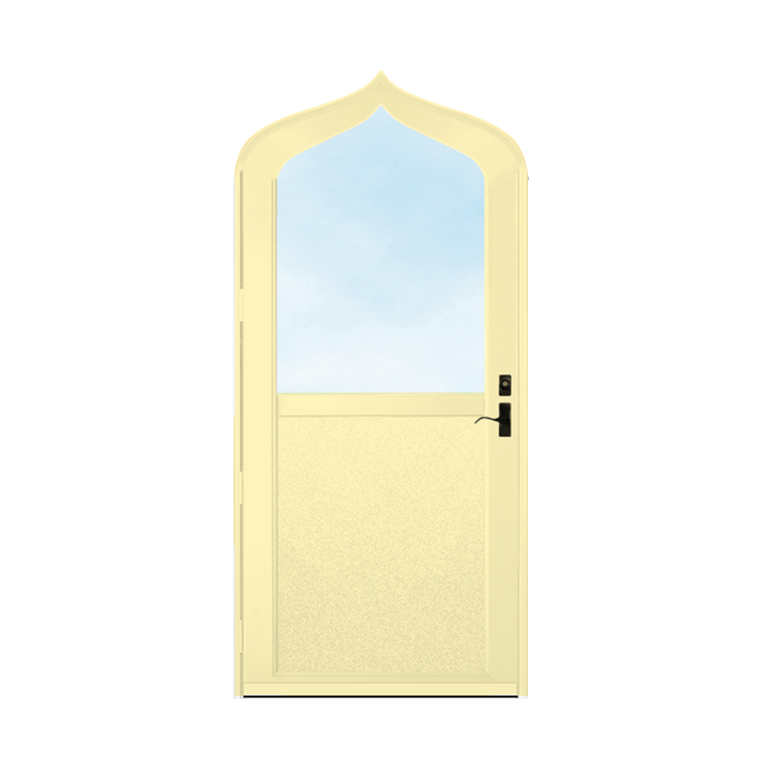 Arch Top Storm Door - 1/2 View With Flat Style