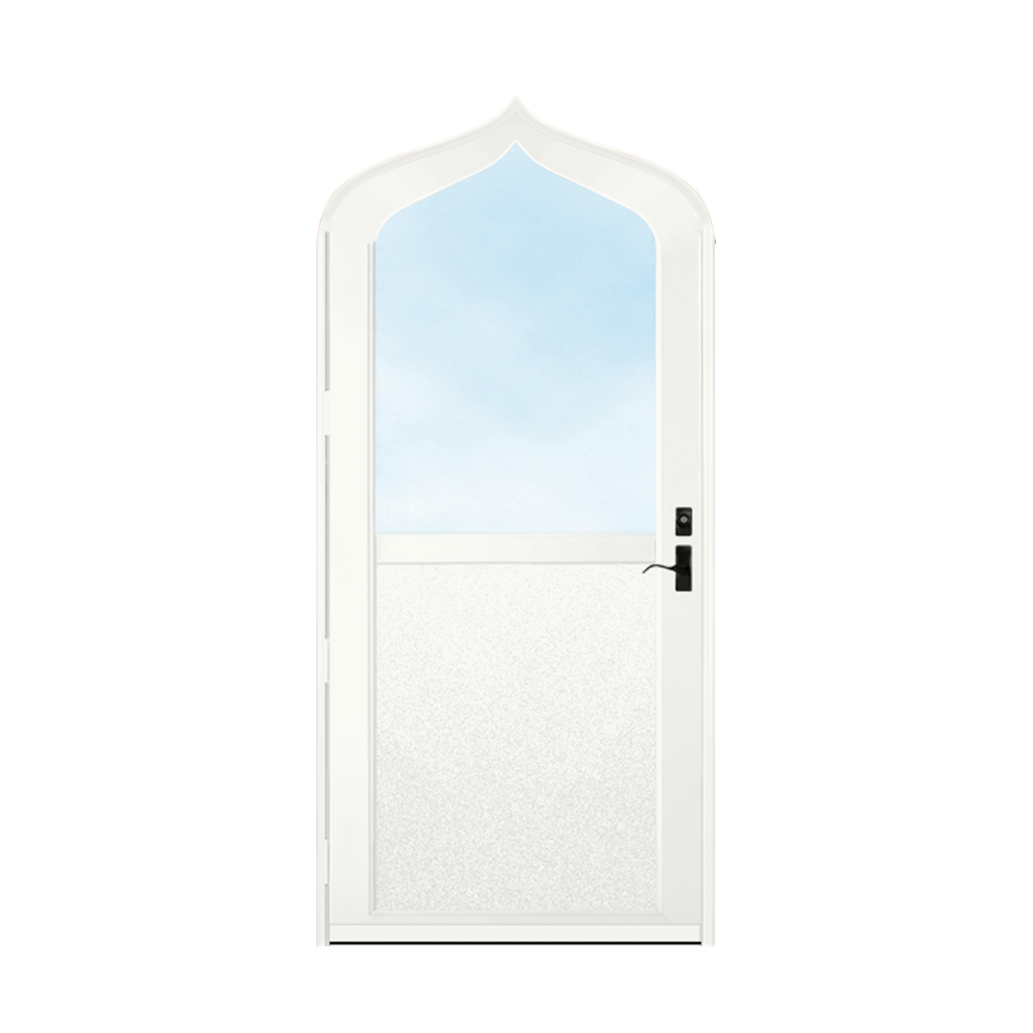 Arch Top Storm Door - 1/2 View With Flat Style