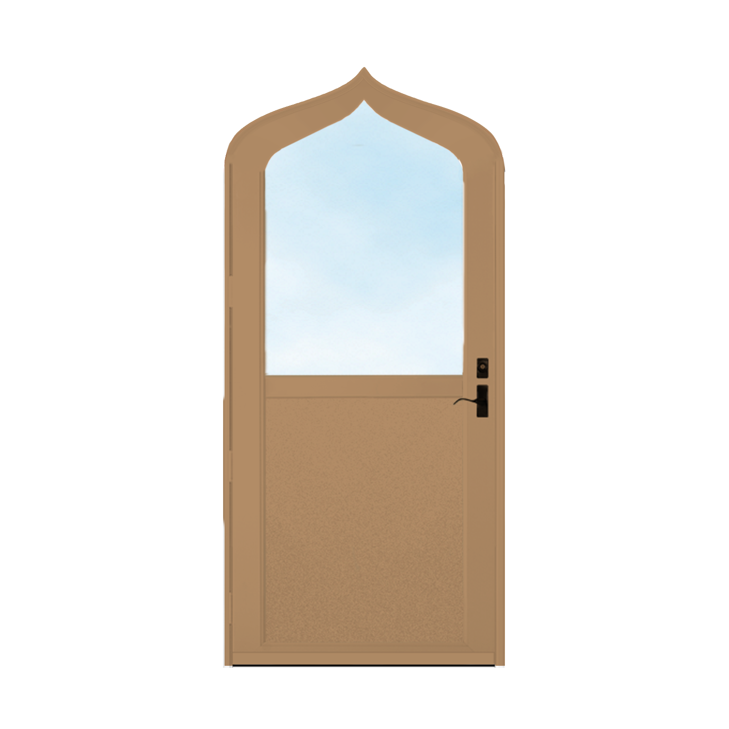 Arch Top Storm Door - 1/2 View With Flat Style