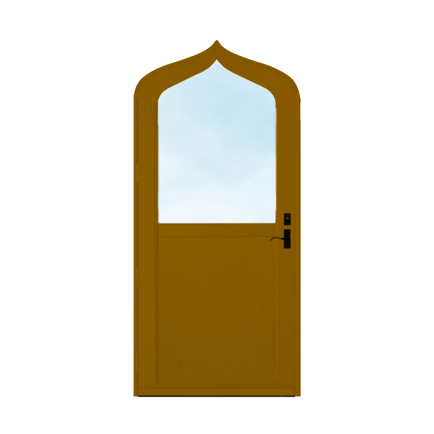 Arch Top Storm Door - 1/2 View With Flat Style
