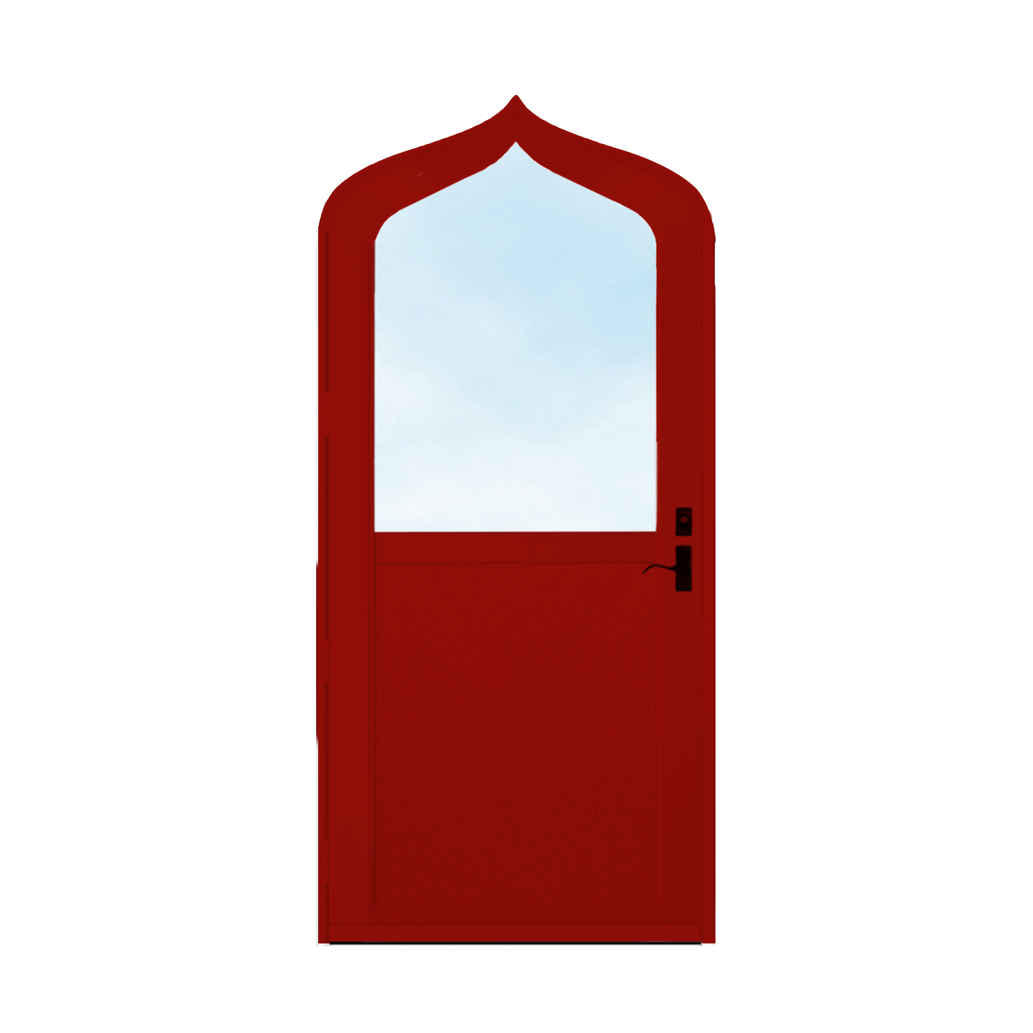 Arch Top Storm Door - 1/2 View With Flat Style